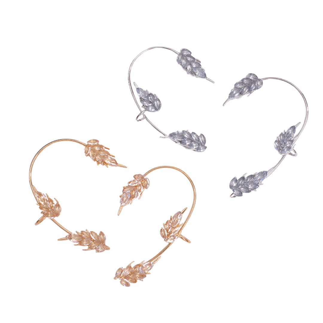 Leaf Vine Elf Clip Ear Wrap Ear Cuff - Boho Silver Elf Ear Cuff Jewelry for Women | Perfect for Cosplay, Fantasy Costumes, and Everyday Boho Fashion Accessories