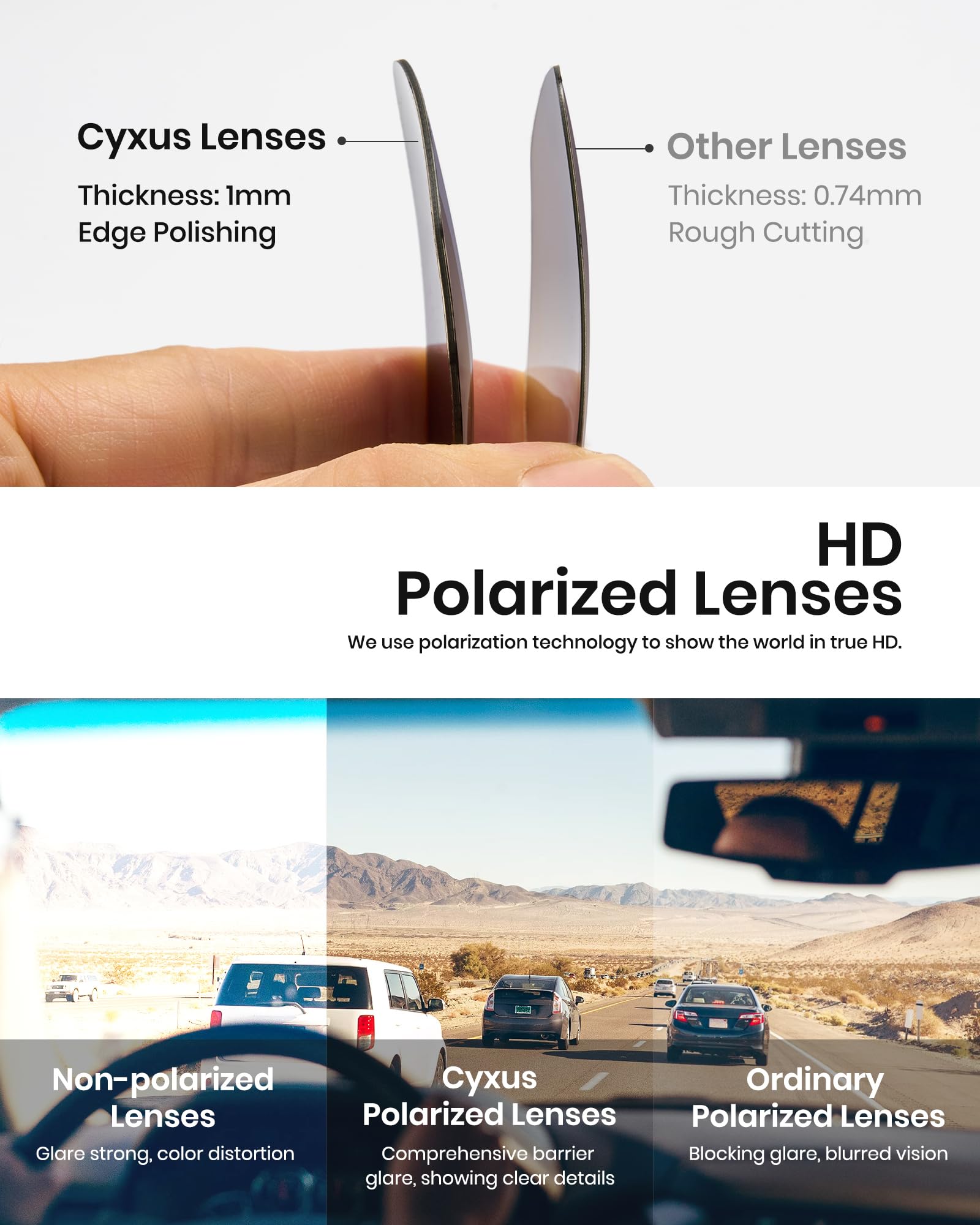Cyxus Polarized Aviator Sunglasses for Men - UV400 Protection, Military Style Pilot Sunglasses for Driving, Hiking & Outdoor Activities - Trendy & Durable (Model 1489)