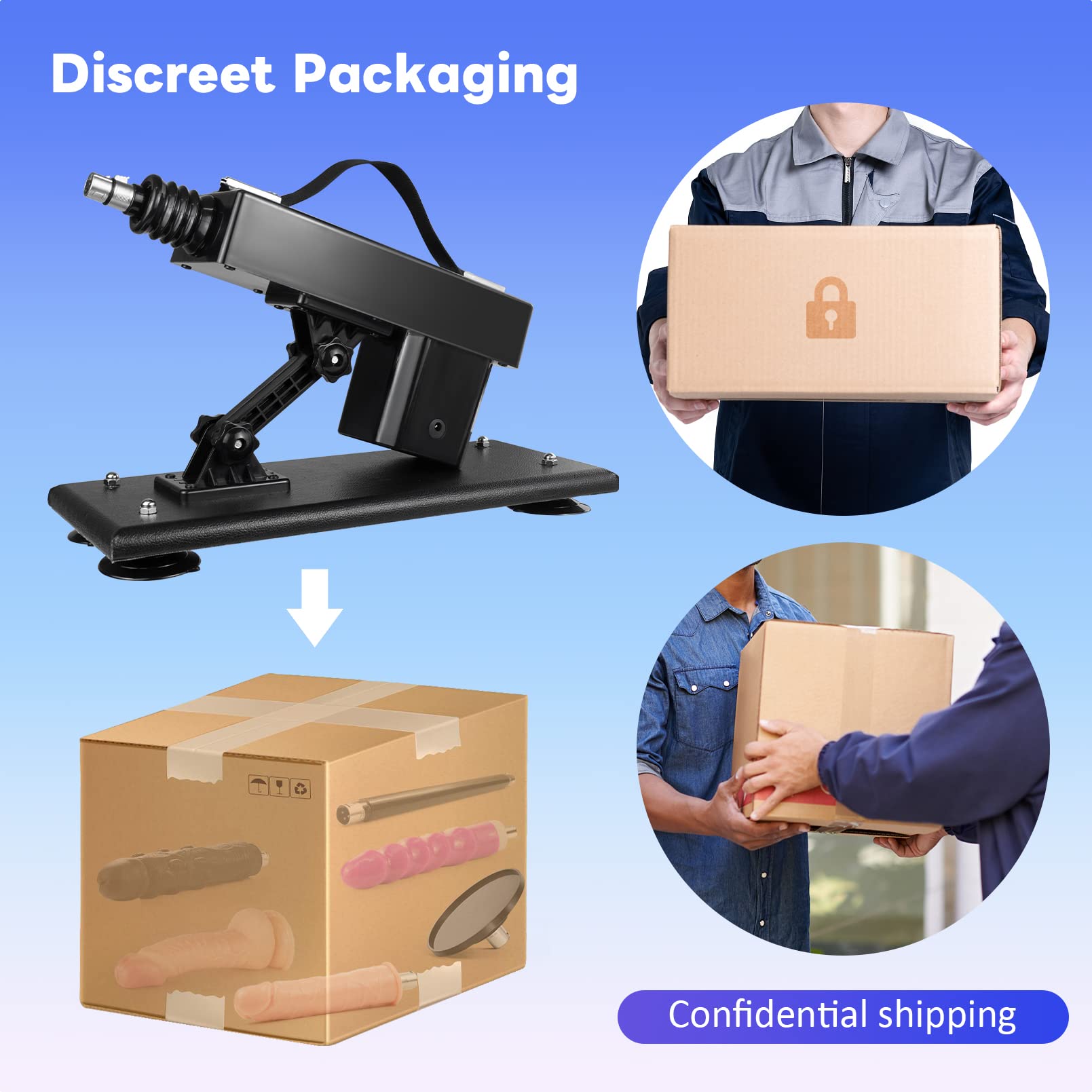 Automatic Thrusting Sex Machine for Women & Men - Adult Love Machine with 3 XLR Connector, Suction Cup & Dildo Attachments | Powerful Sex Toy for Couples Play, Solo Pleasure & BDSM Scenes