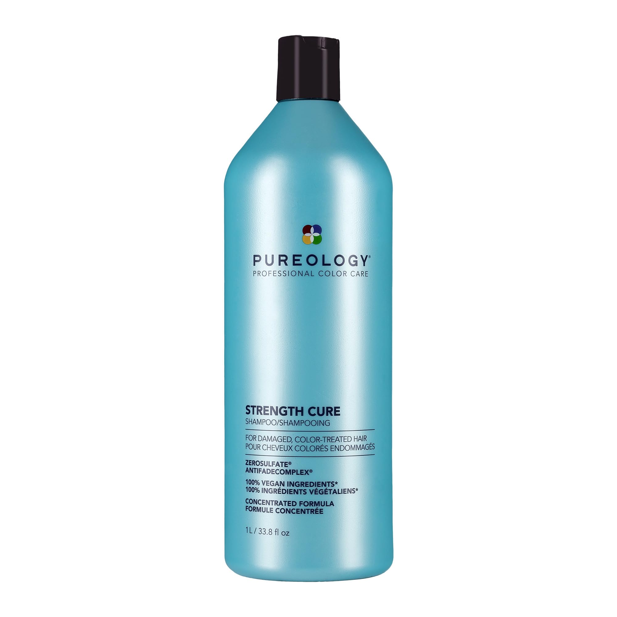 Pureology Strength Cure Shampoo - Sulfate-Free Damage Repair & Strengthening Shampoo for Damaged & Color-Treated Hair | Restores Strength, Seals Split Ends | Vegan & Cruelty-Free | Perfect for Daily Hair Care & Salon-Quality Results at Home