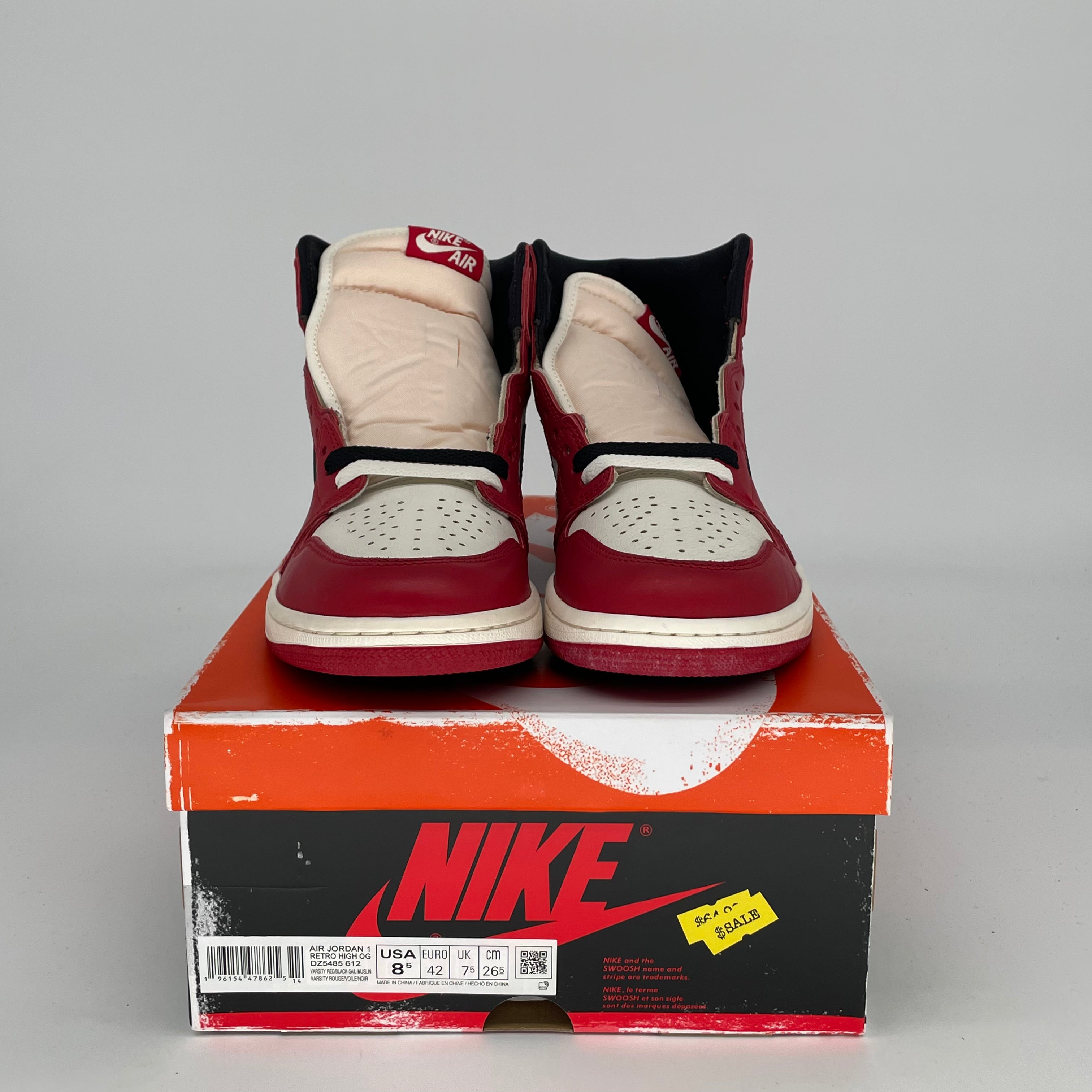 Original Air Jordan 1 Chicago Lost and Found Sneakers - Size 8.5/10W (DZ5485-612) - Retro Basketball Shoes for Men & Women - Perfect for Streetwear, Collecting & Casual Wear