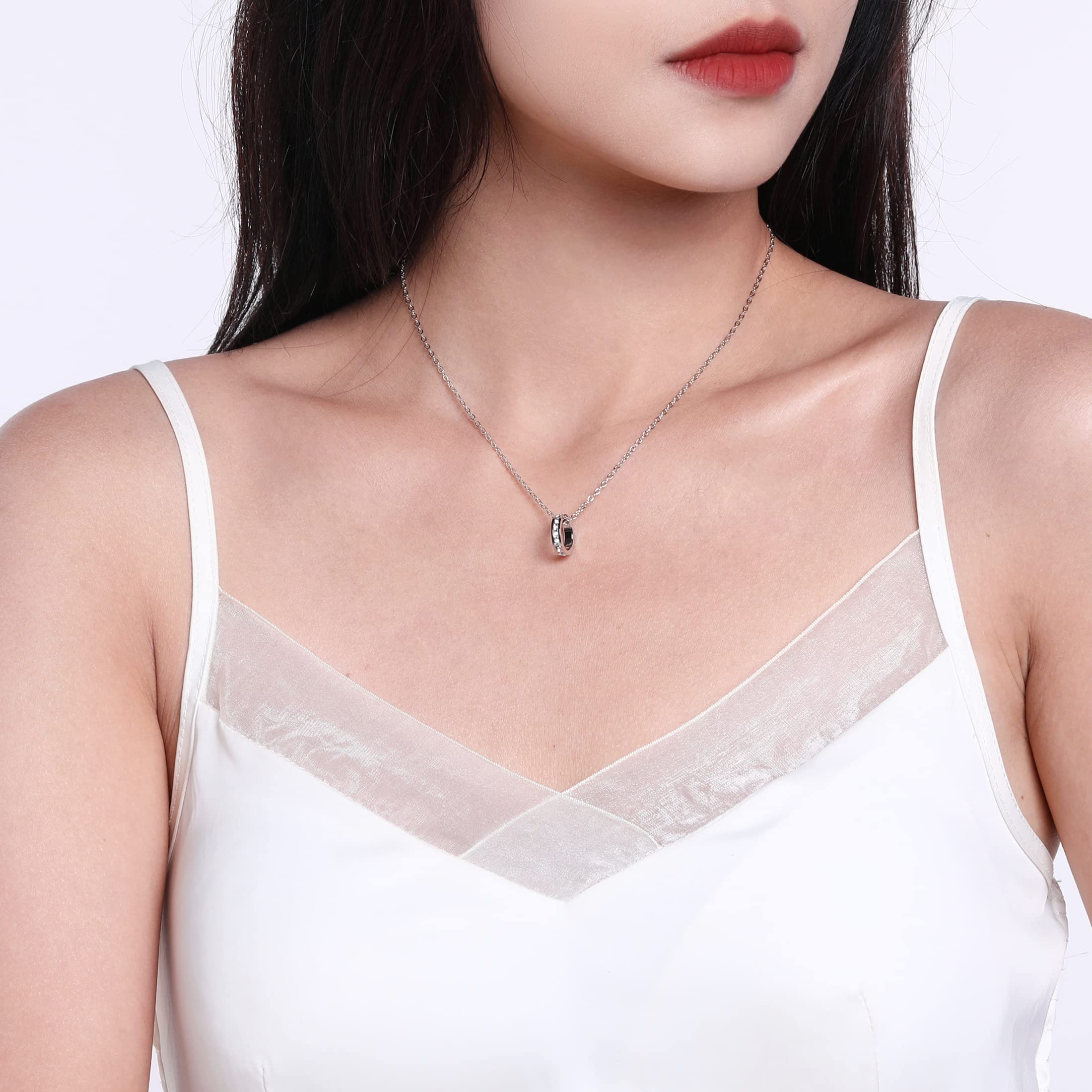 Birthstone Pendant Necklace - Genuine Crystal Full Eternity Charm for Stackable Jewelry | Perfect Gift for Birthday, Anniversary & Mother's Day