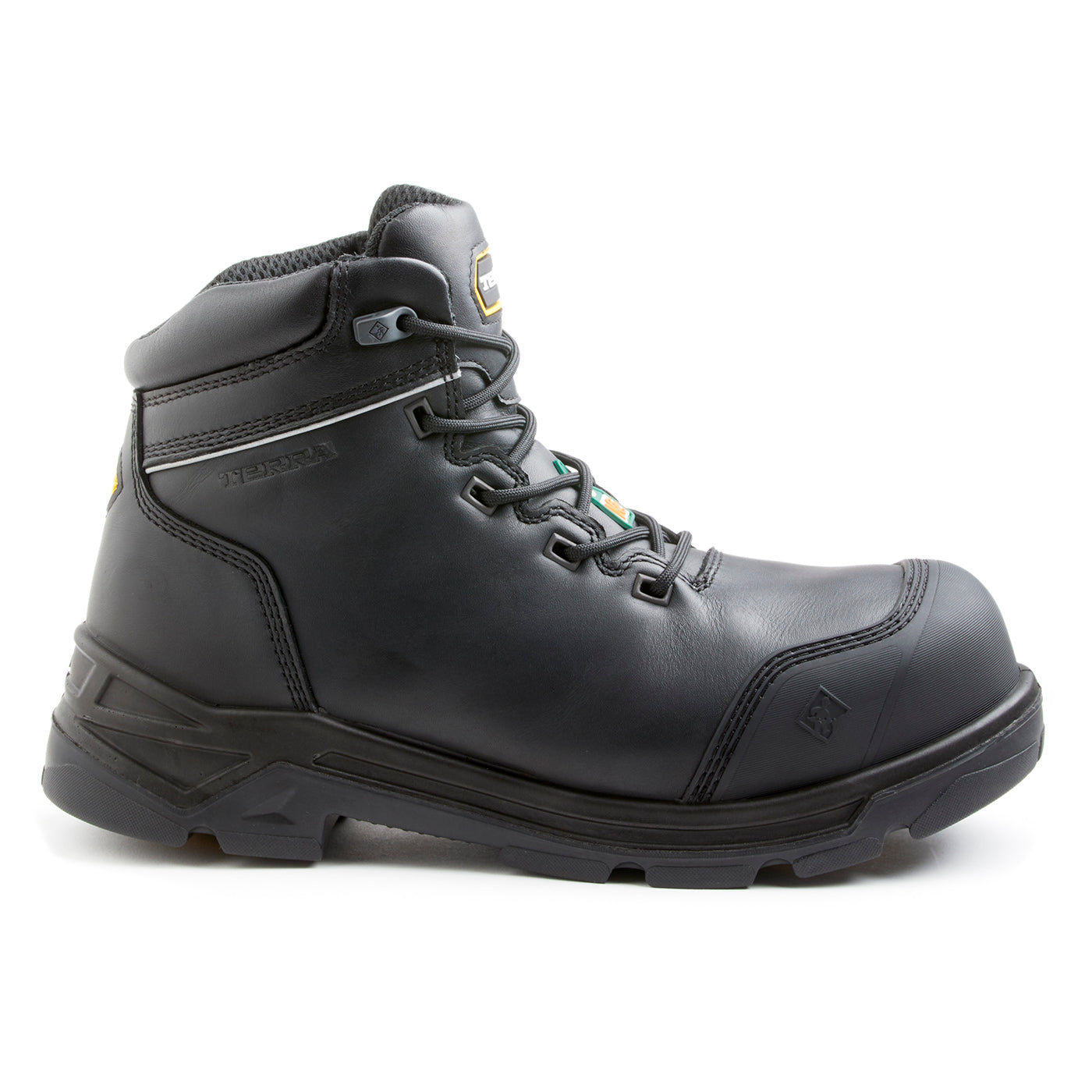 Terra VRTX 6000 Men's Size 15 Black Composite Toe Safety Work Boots 104008 - Durable Construction for Heavy Duty Work & Industrial Use