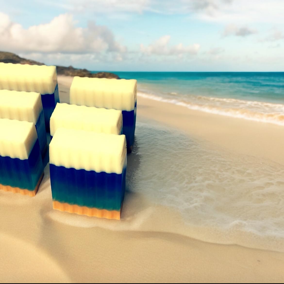 Ocean Breeze Handmade Soap - Natural Coconut & Sea Salt Bar Soap for Dry Skin - Moisturizing Bath & Shower Soap for Men & Women - Perfect for Spa Day, Gift Sets & Relaxation