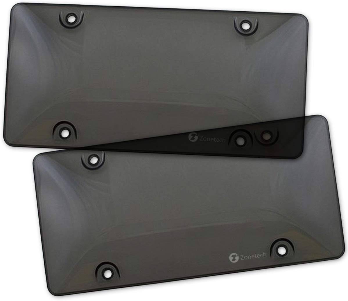 2-Pack Convex License Plate Covers - Anti-Glare & Durable License Plate Shields for Cars, Trucks & SUVs - Perfect for Night Driving & Privacy Protection