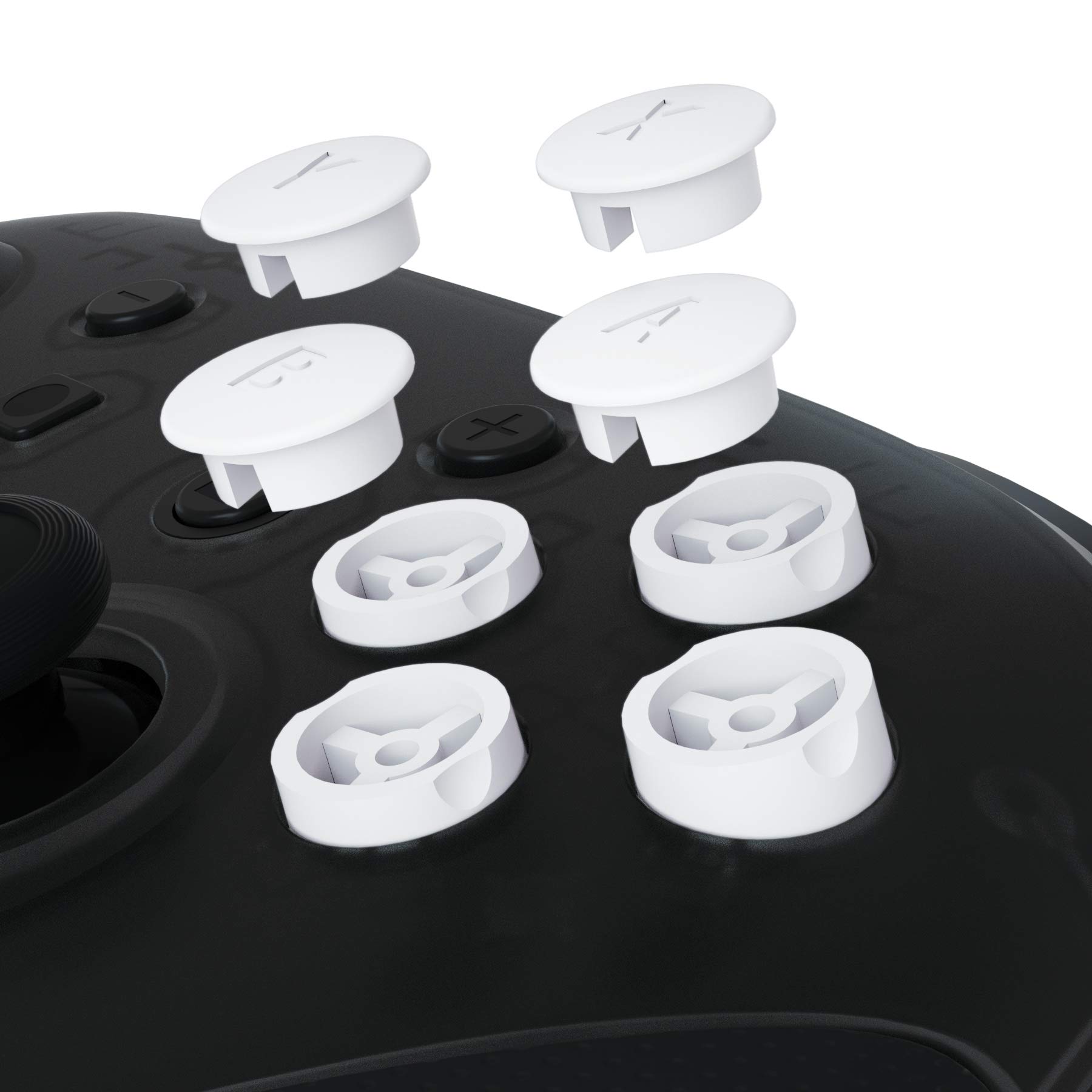 eXtremeRate White Interchangeable ABXY Buttons for Nintendo Switch Pro Controller - DIY Replacement Kit for Customization | Gaming Accessories for Enhanced Gameplay Experience