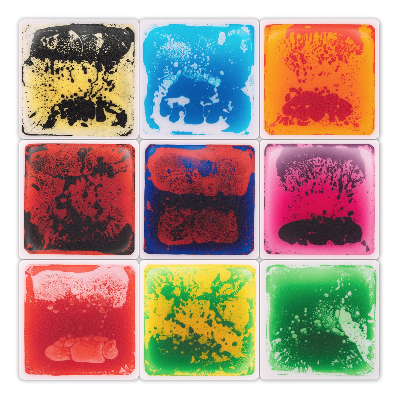 Art3d Liquid Fusion Activity Play Mat for Kids - 9-Piece Set of 12