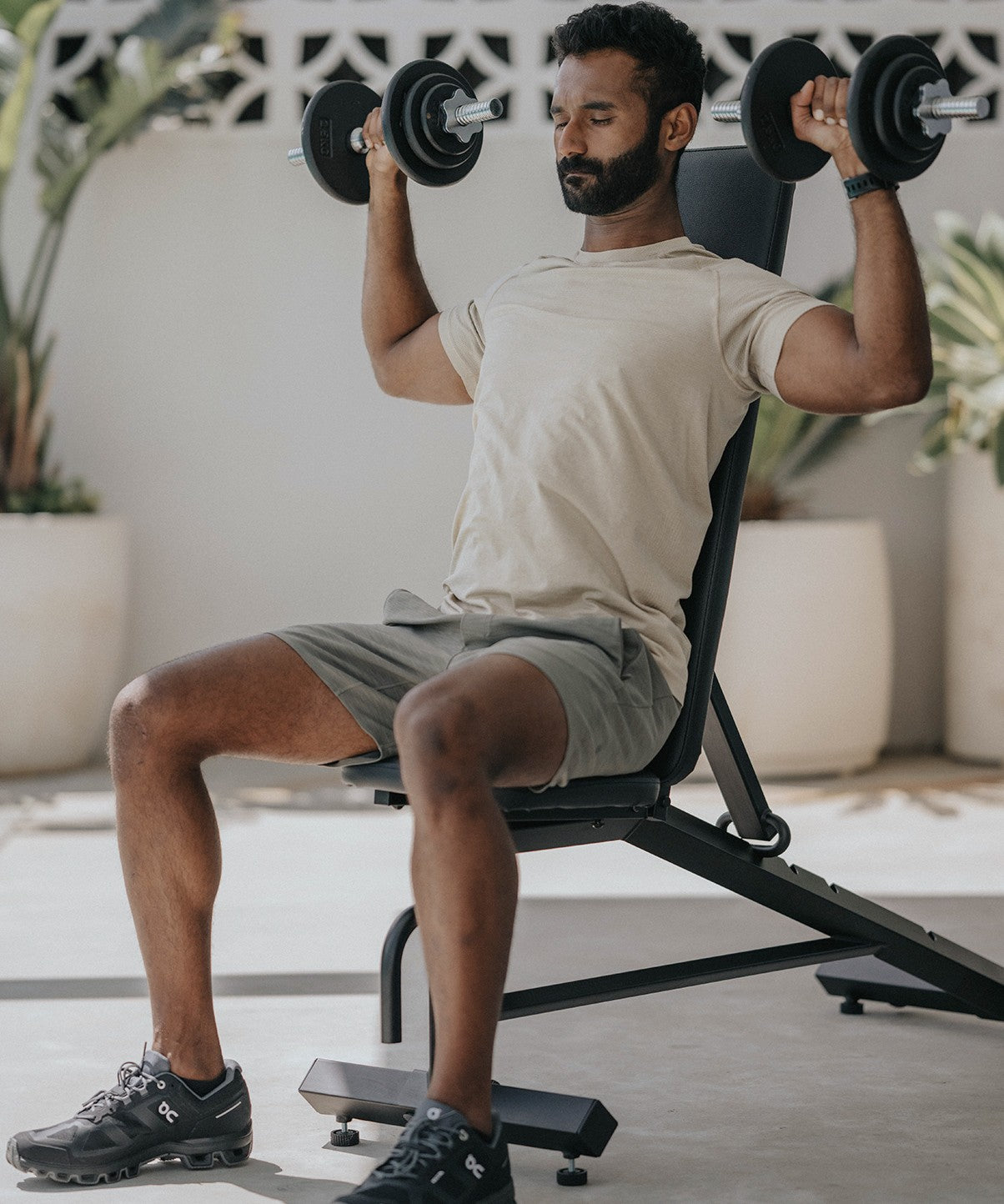 FitClub Adjustable Weight Bench with 21kg Dumbbell Set - Home Gym Equipment for Full Body Workout, Strength Training & Fitness - Perfect for Small Spaces & Beginners