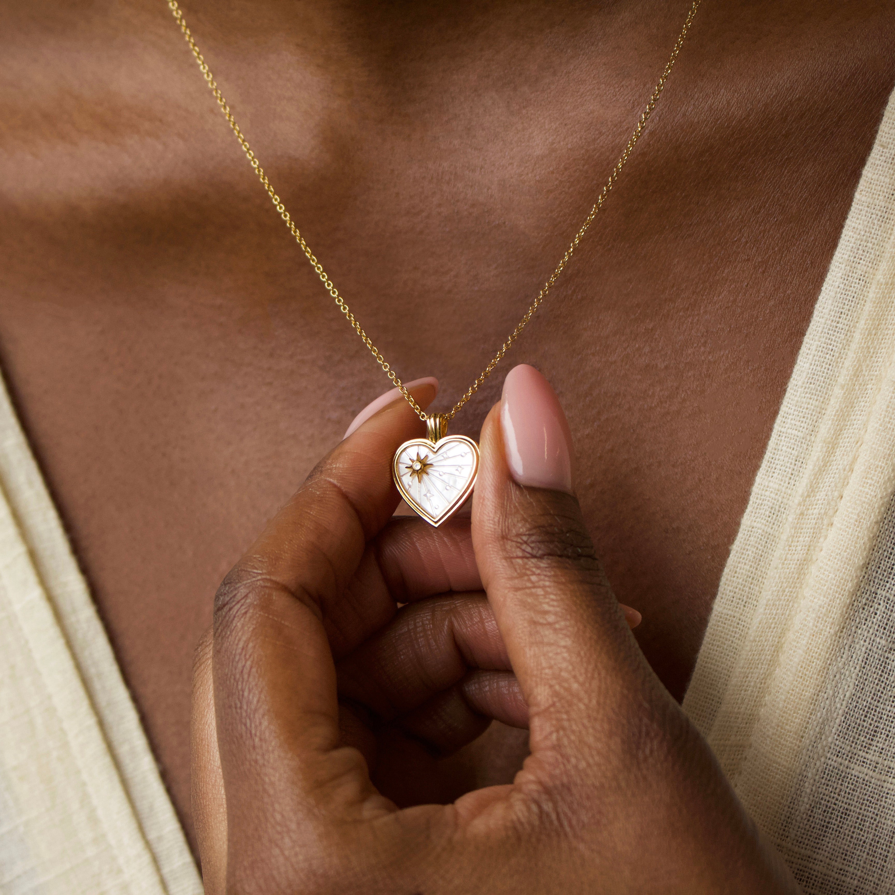 Genuine Mother of Pearl True Love Pendant Necklace for Women - Perfect Gift for Anniversary, Valentine's Day & Special Occasions