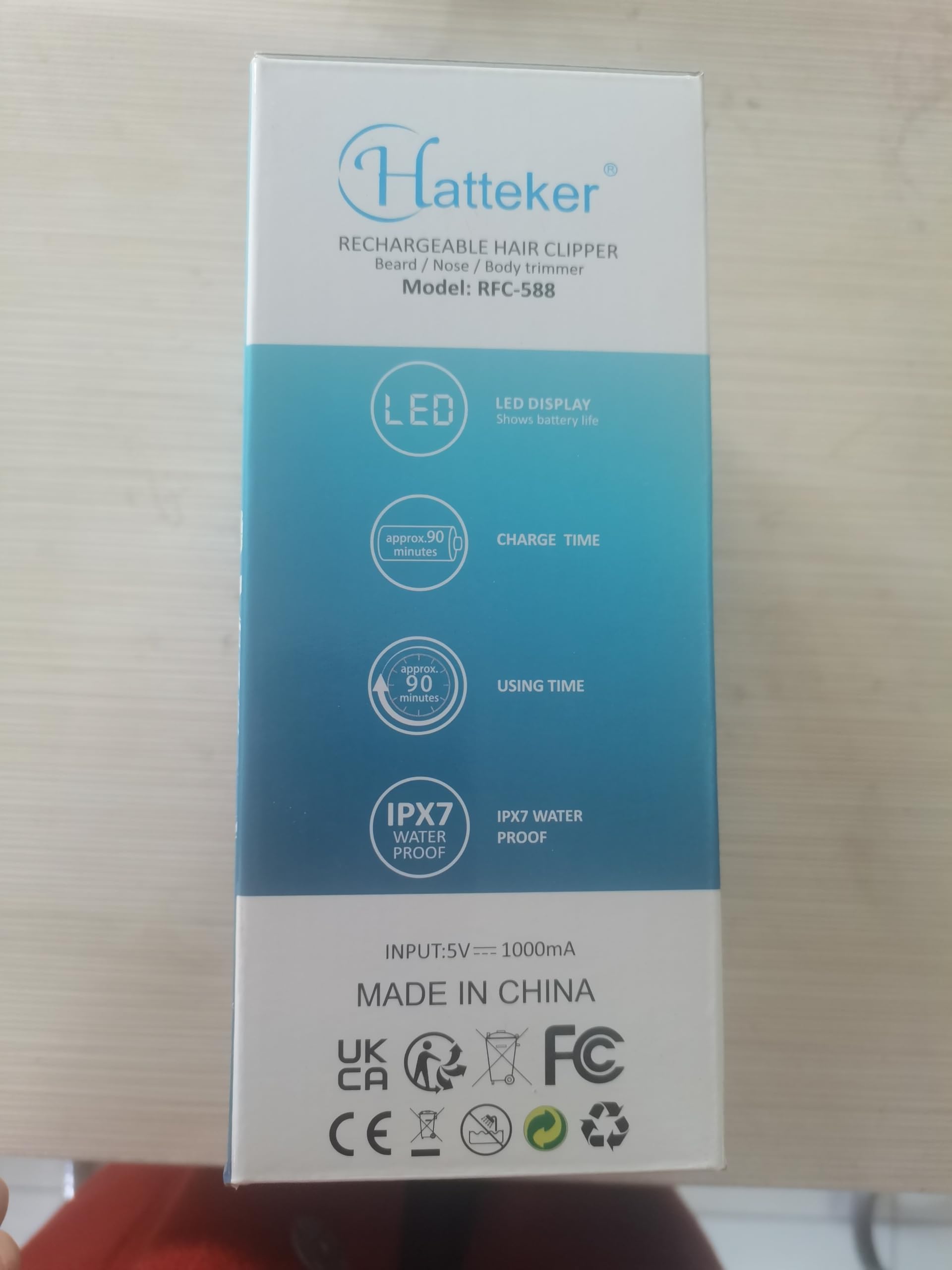 Hatteker Cordless Beard & Hair Trimmer for Men - Rechargeable USB Wet/Dry Clipper Kit with LED Display - Battery Powered Grooming Tool for Men, Women & Kids - Perfect for Home, Travel & Professional Use