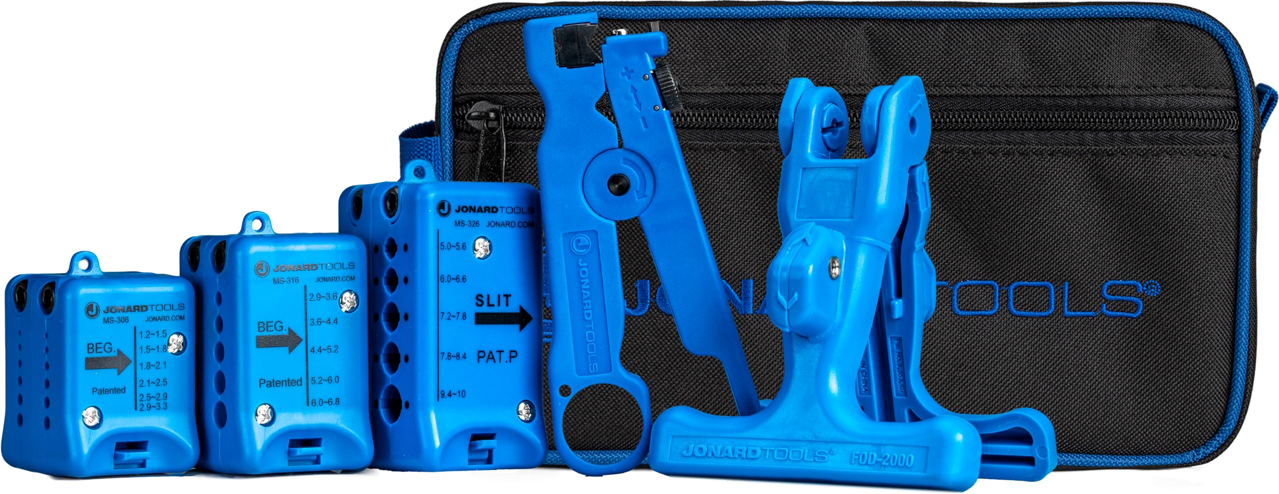 Jonard Tools TK-105 Fiber Optic Mid Span Slit & Ring Tool Kit (1.2mm-10mm) with Durable Carrying Case - Perfect for Network Cable Installation & Fiber Optic Maintenance