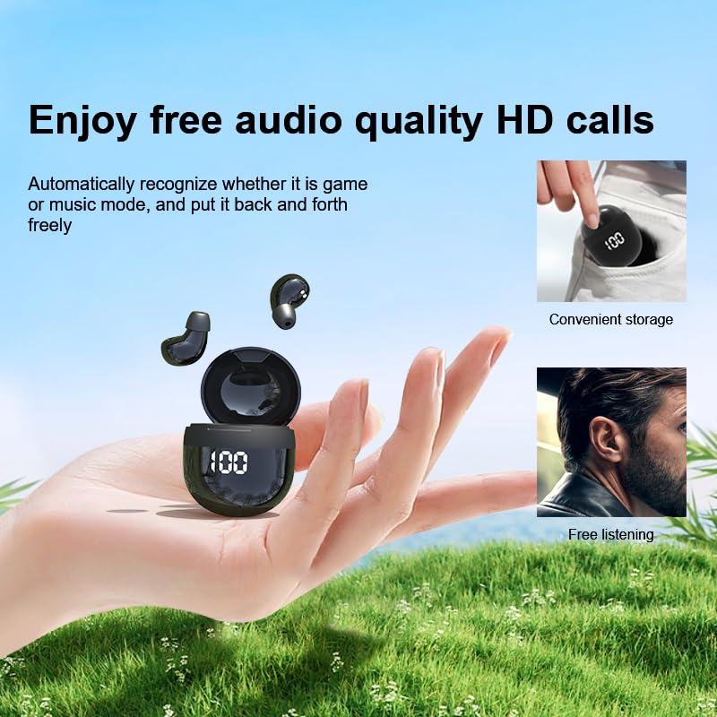 Mini Invisible Wireless Bluetooth Earbuds - IPX5 Waterproof Sleep Earphones for Small Ear Canals - Noise Blocking Sleepbuds for Sleeping, Working, Music & Travel - Perfect for Side Sleepers, Office Use & Daily Commute