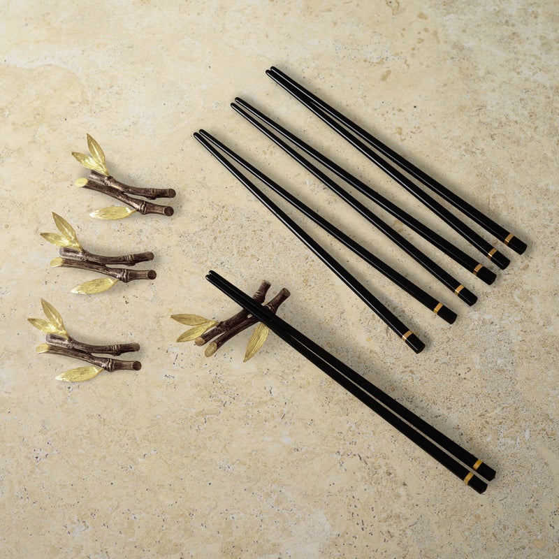Premium Zen Garden Chopsticks & Stand Set - Japanese Style Bamboo Chopsticks with Holder for Sushi, Asian Cuisine & Home Decor - Perfect for Dining, Gifts & Meditation Spaces