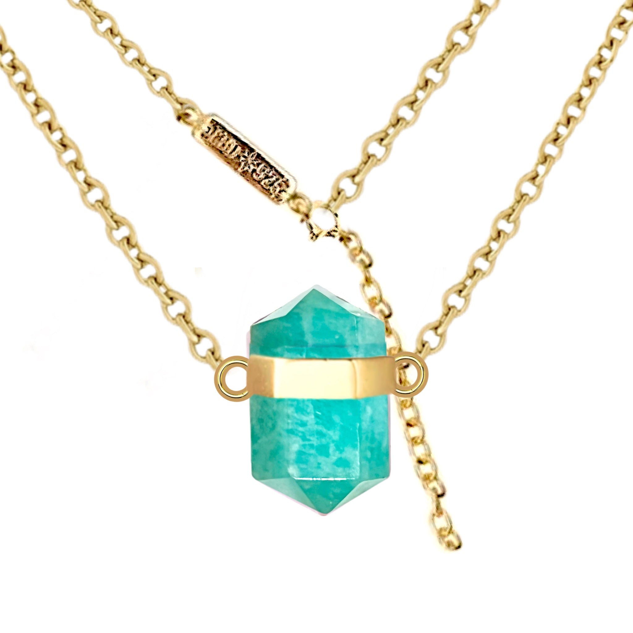 Amazonite Crystal Necklace for Women - Gold Plated Healing Stone Jewelry for Positive Energy & Stress Relief - Perfect for Meditation, Yoga & Spiritual Gifts