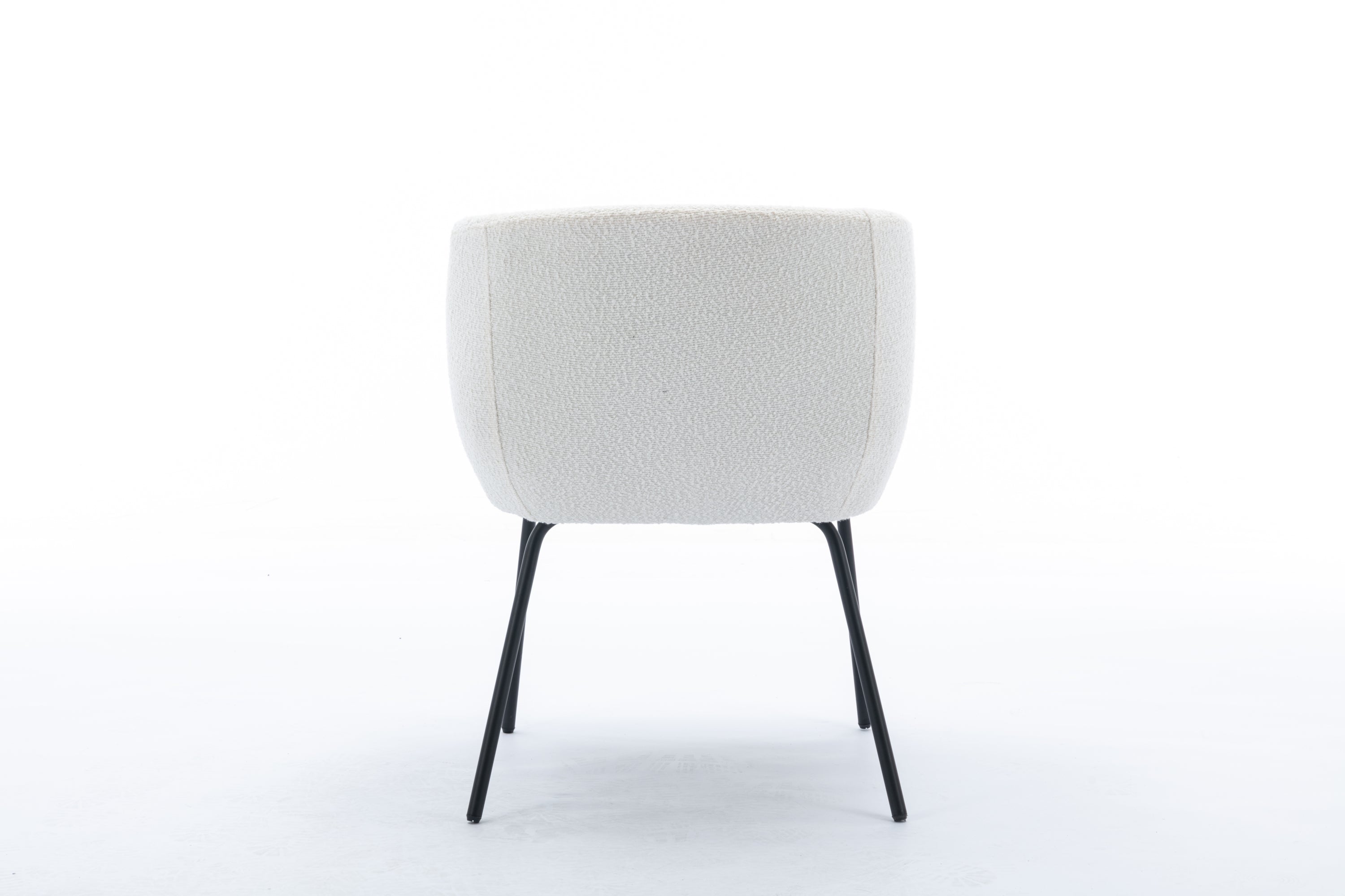 039 Set of 1 Boucle Fabric Dining Chair With Black Metal Legs - Modern Upholstered Accent Chair for Dining Room, Kitchen, Office or Living Room