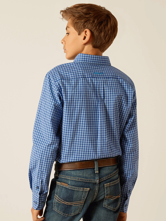 Ariat Kids Pro Series Perrin Classic Fit Shirt - Blue | Western Style Shirt for Boys & Girls | Perfect for Rodeo, Horse Riding & Outdoor Activities