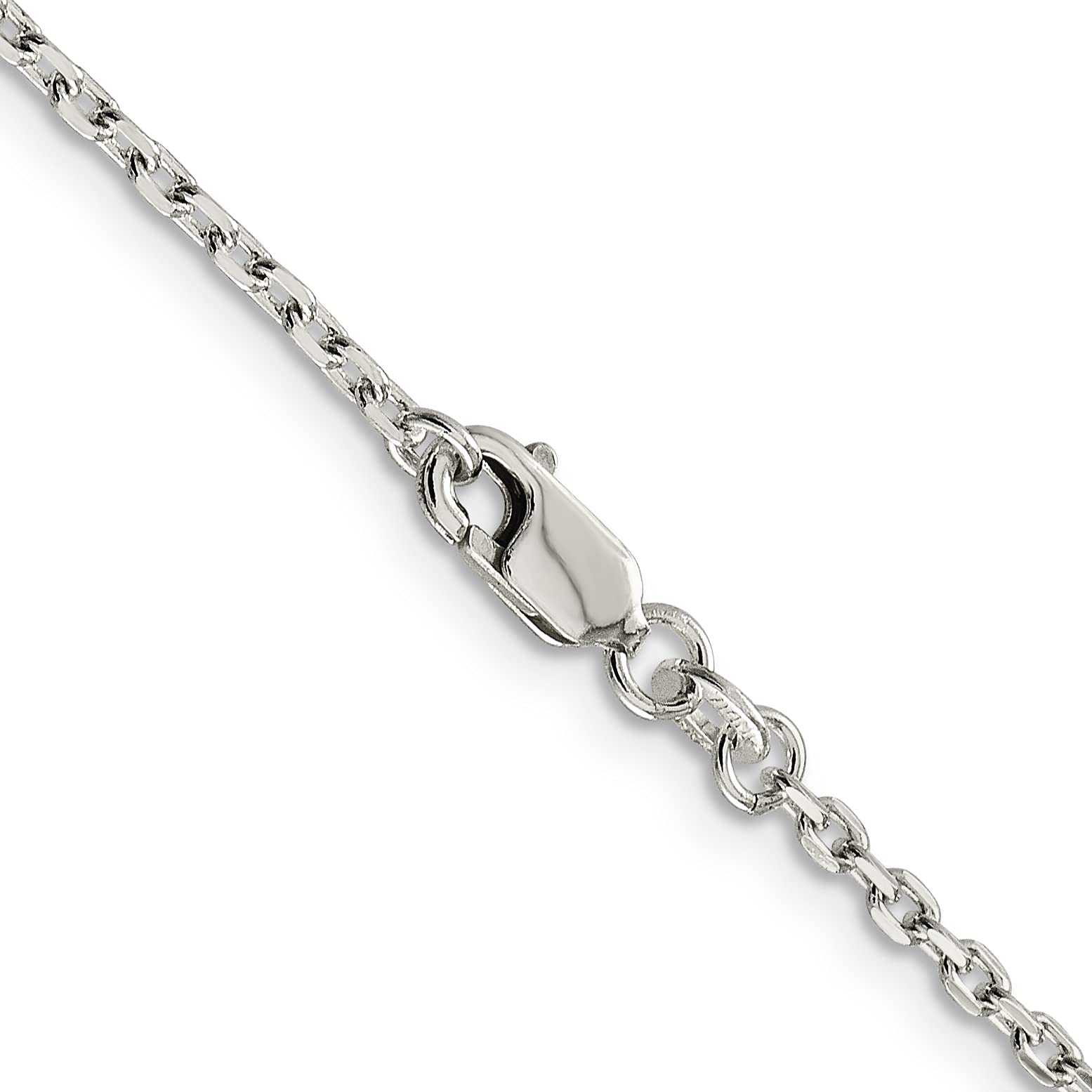 IceCarats 925 Sterling Silver 2mm Oval Cable Chain Necklace for Women - Dainty Minimalist Jewelry Gift for Her - Perfect for Everyday Wear, Layering & Special Occasions