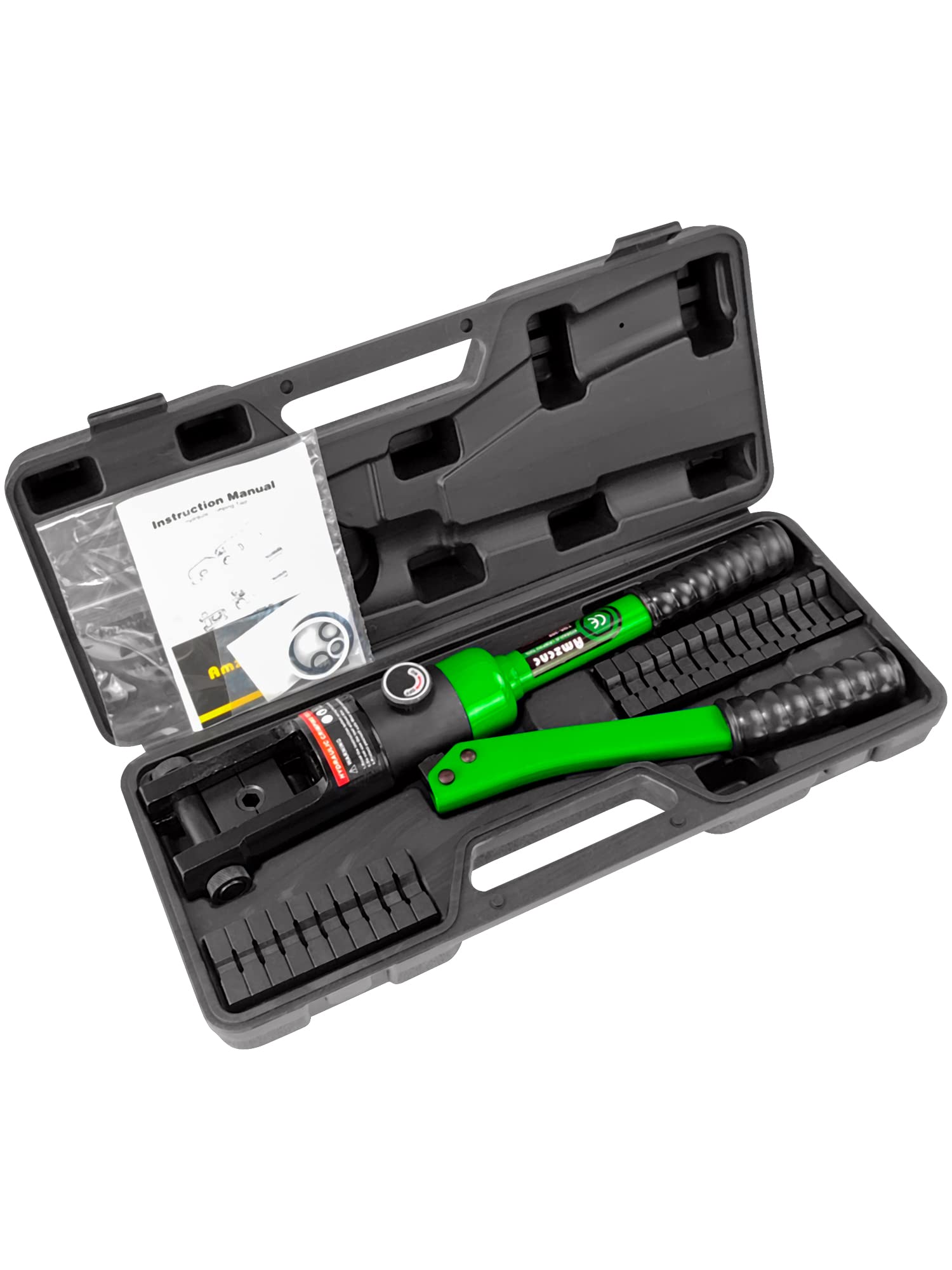 16 Ton Hydraulic Wire Crimper Tool with 13 Pairs Standard US Dies - Crimps 6 AWG to 600 MCM for Battery Cable & Lug Terminals | Professional Electrical, Automotive & Marine Wiring Applications