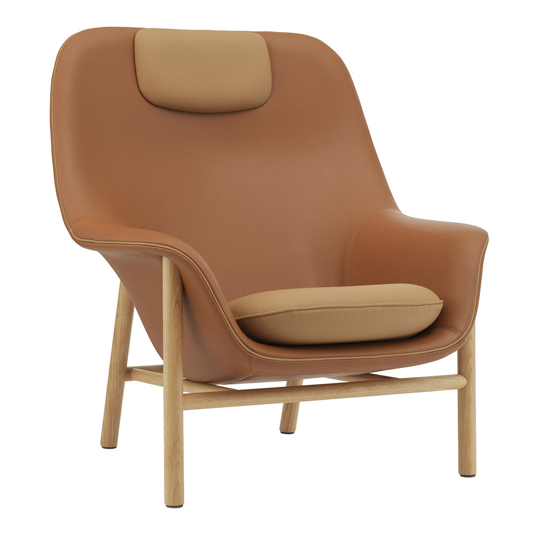 Modern Drape High Lounge Chair with Headrest & Wooden Legs - Perfect for Living Room, Patio, or Office Relaxation