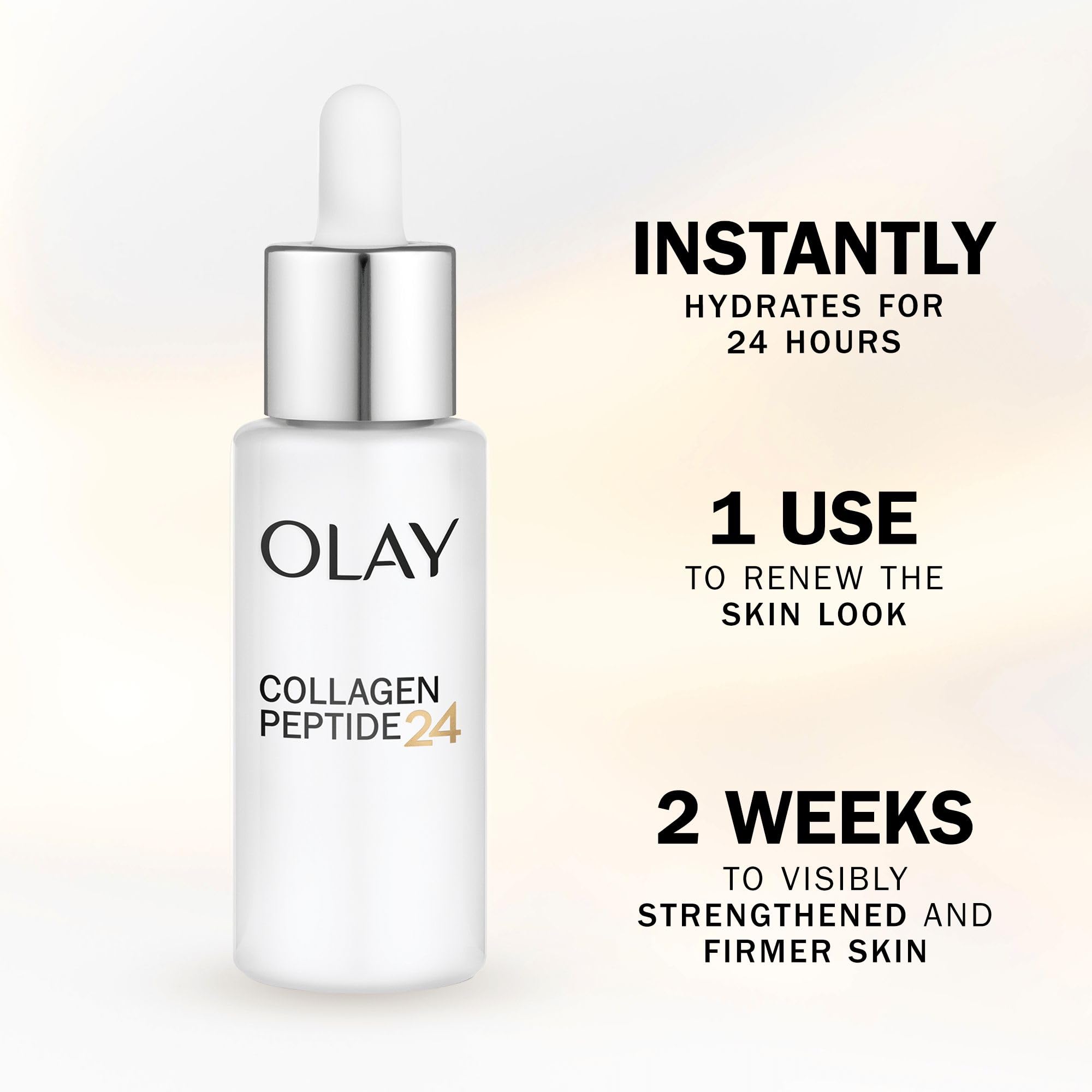 Olay Collagen Peptide Face Serum with Niacinamide 99% & Vitamin E – Anti-Aging Skincare for Strengthening, Restoring & Hydrating Skin – 40ml – Perfect for Daily Skincare Routine & Nighttime Regimen