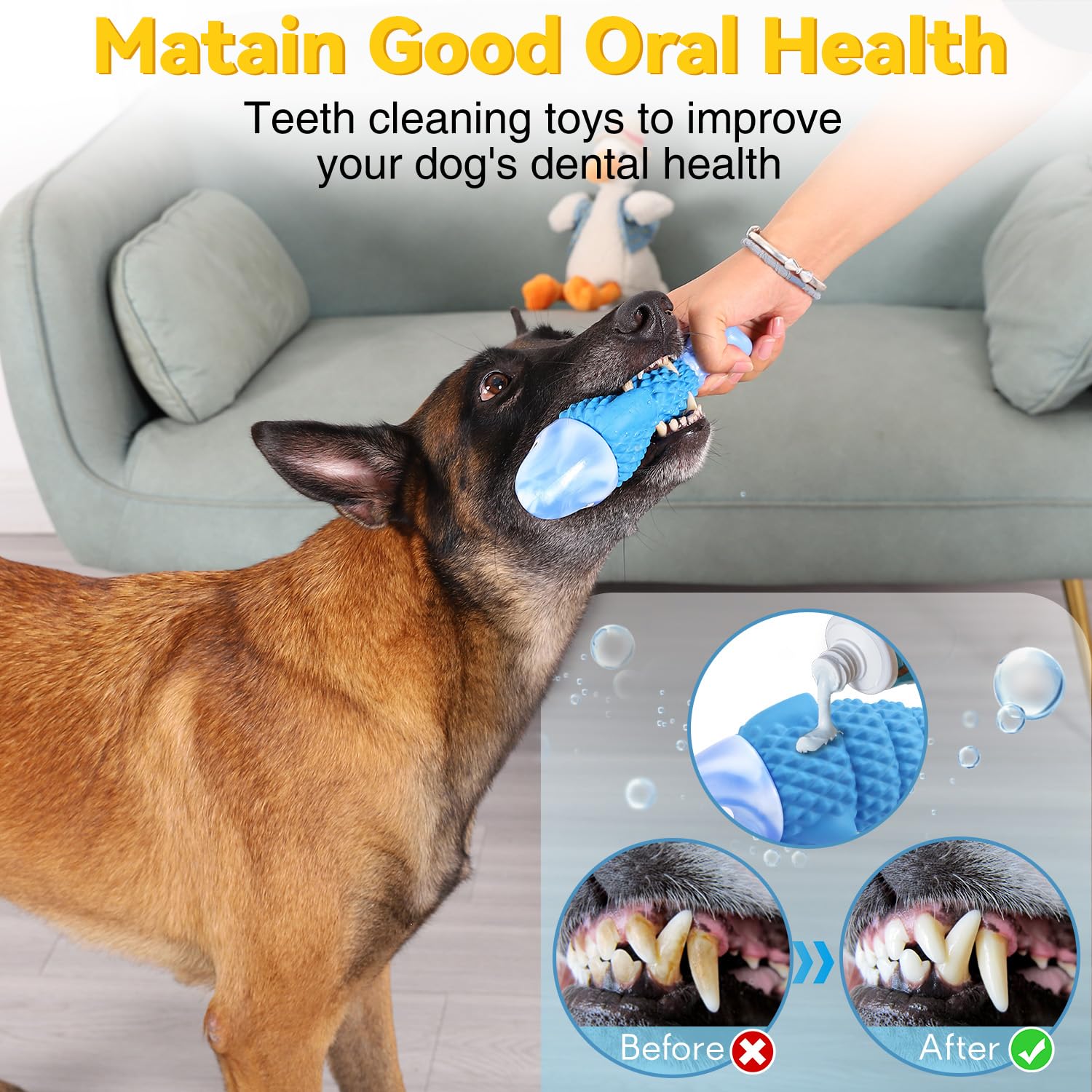 Tough Durable Dog Toys for Aggressive Chewers - Large Breed Indestructible Chew Toys to Reduce Anxiety & Boredom - Perfect for Strong Chewers, Teething Puppies & High-Energy Dogs