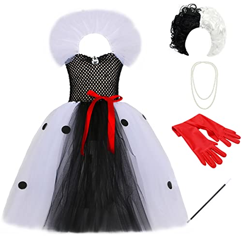 Adorable Dalmatian Dog & Cow Animal Costume Dress for Baby Girls - Halloween, Birthday & Cosplay Outfit with Ears Headband, Bowtie & Tail
