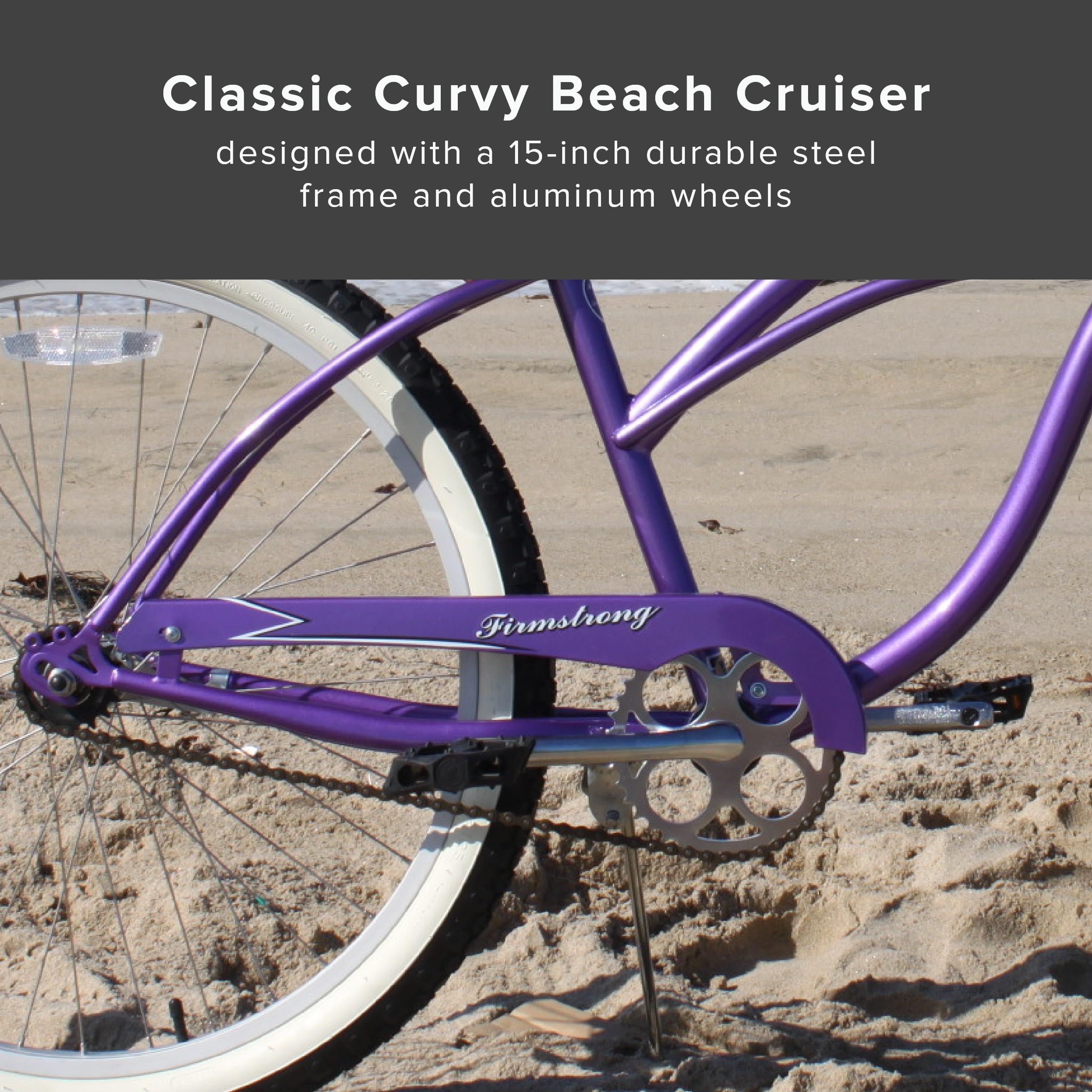 Firmstrong Urban Lady Beach Cruiser Bike - Women's Comfortable Single Speed Bicycle for Casual Riding, Commuting & Beach Cruising - Perfect for Leisure, Exercise & City Commutes