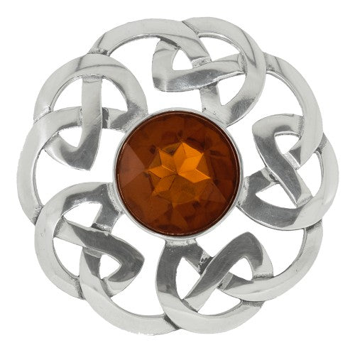 Polished Celtic Interlace Plaid Brooch 248 - Vintage Scottish Clan Pin for Tartan Shawls, Kilts & Jackets - Perfect for Weddings, Renaissance Fairs & Celtic Heritage Events