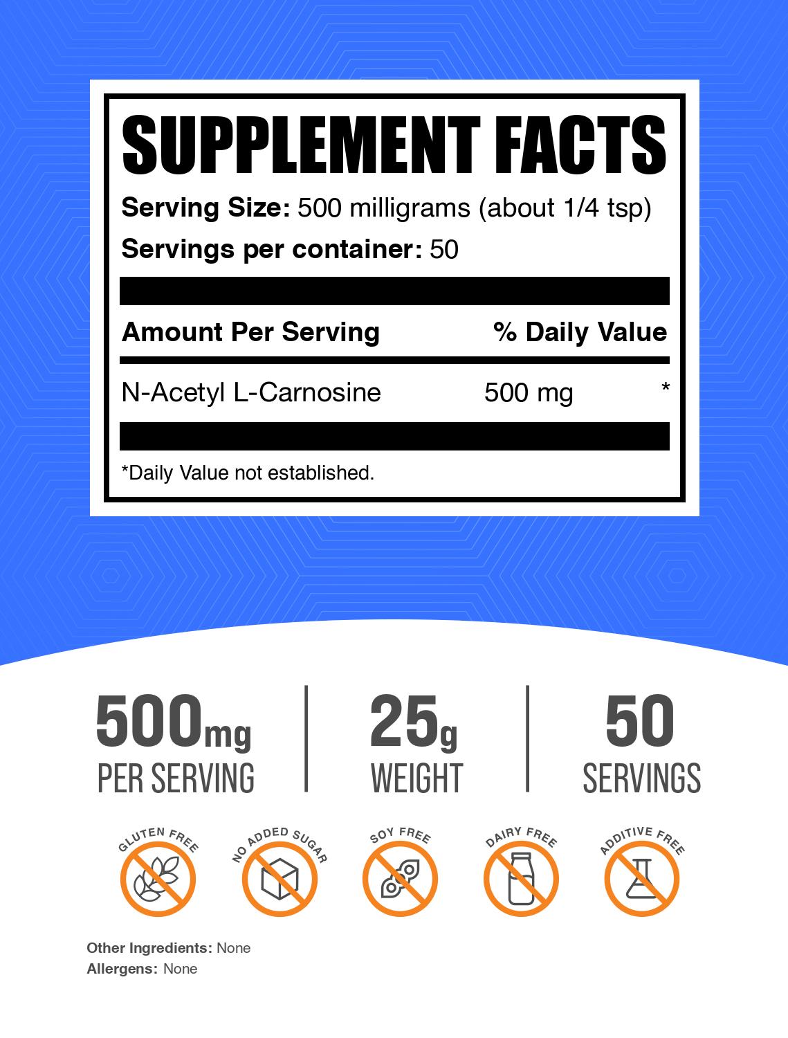N Acetyl L Carnosine (NALC) Powder - Premium Quality Supplement for Eye Health & Anti-Aging | Supports Vision Clarity & Cellular Repair | Ideal for Daily Wellness & Longevity