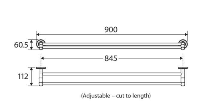 Fienza 36-Inch Double Towel Rail in Brushed Nickel - Heavy Duty Bathroom Towel Bar for Modern & Luxury Homes (Model 83108BN) - Perfect for Bathrooms, Spas, and Hotels