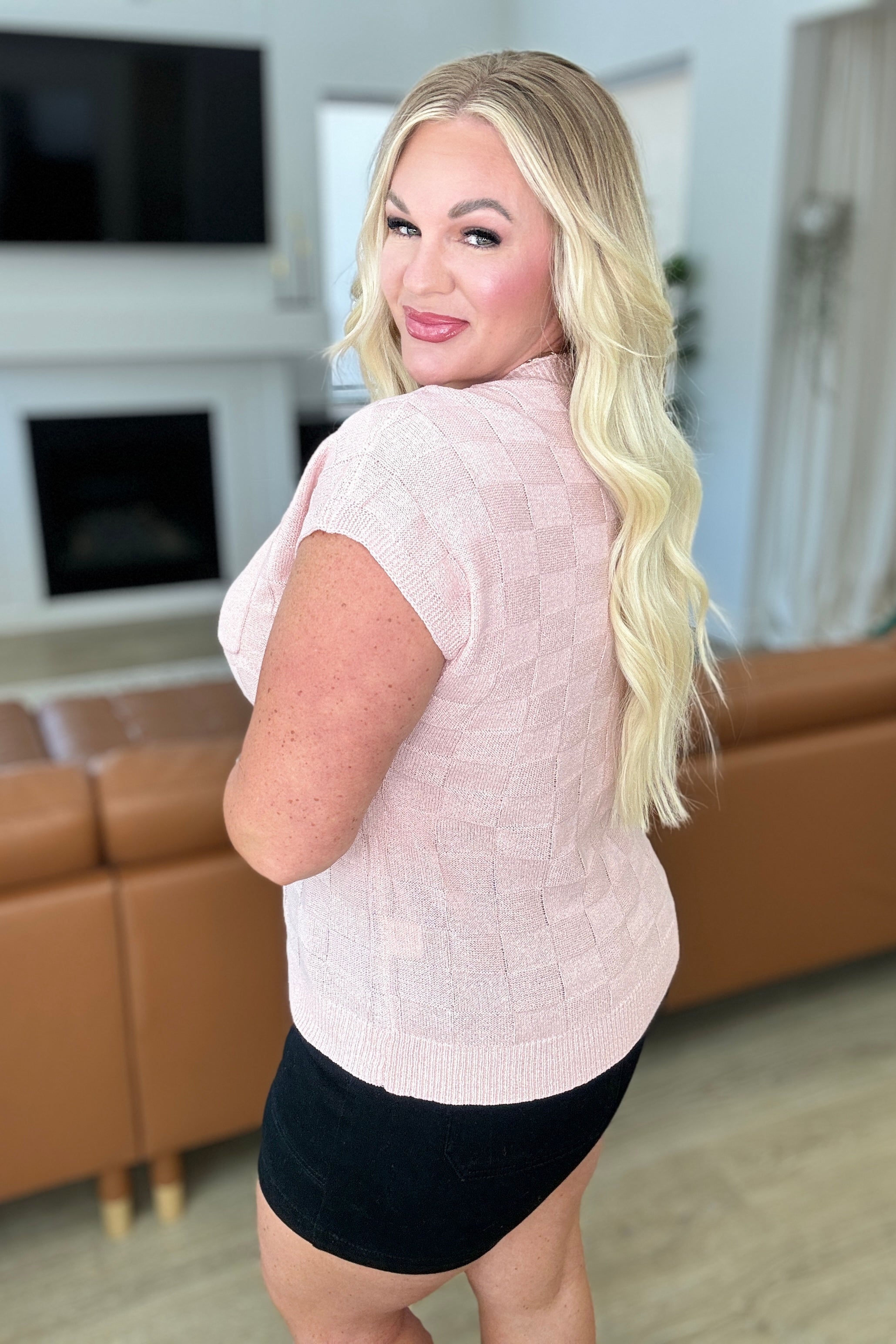 Checkmate Cap Sleeve Sweater for Women - Soft Knit Pullover with Elegant Sleeve Design - Perfect for Office Wear, Date Nights & Fall Layering
