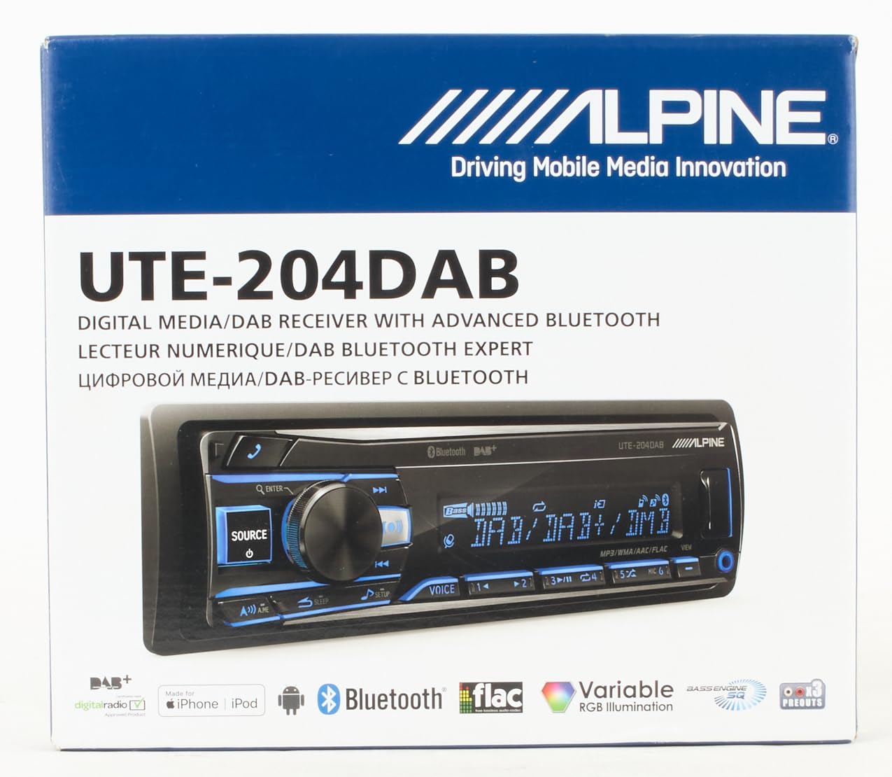 Alpine Electronics 1 Din Car Stereo with DAB Radio & Bluetooth - In-Car Entertainment for Music Streaming & Hands-Free Calling