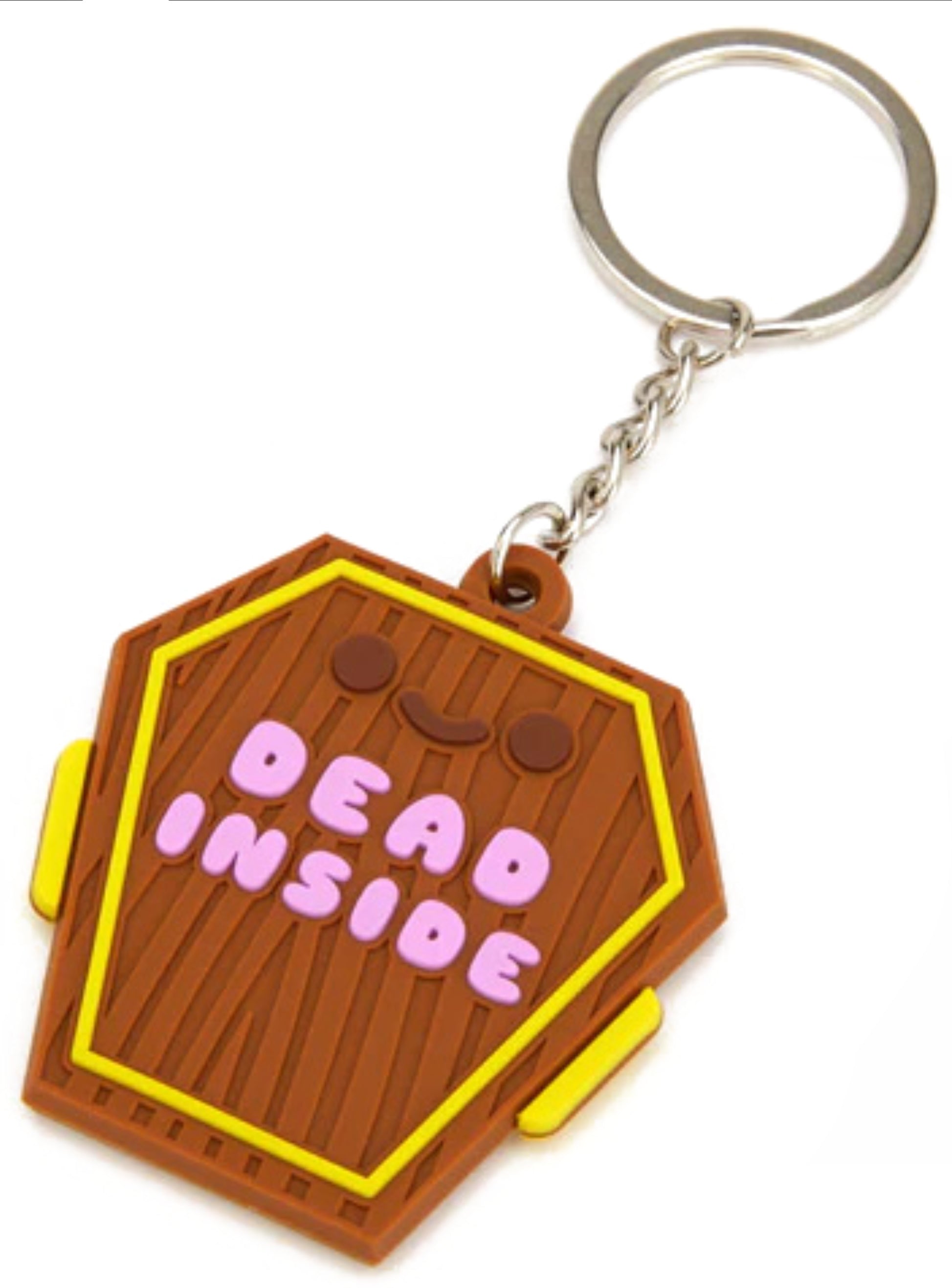 100% Soft Keychains - 2 Sided 'Dead Inside' Funny Novelty Keyrings for Backpacks, Gifts & Everyday Carry | Cute Kawaii Accessories for Teens & Adults