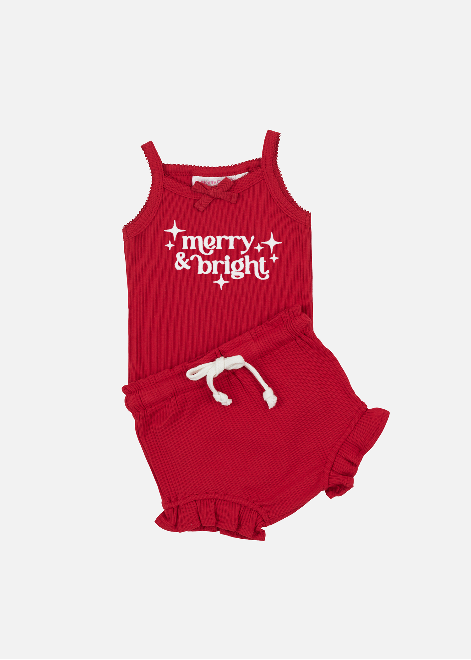 Stylish Dainty Cozy Singlet & Shorts Set for Women - Soft Red Loungewear for Home Relaxation & Sleepwear