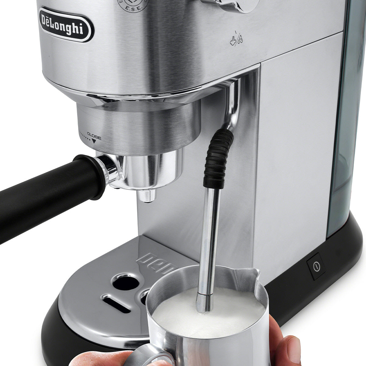 DeLonghi Dedica Arte Manual Espresso Machine - 15 Bar Pump Pressure, Stainless Steel Coffee Maker for Home & Office (EC885M) | Perfect for Latte, Cappuccino & Espresso Lovers
