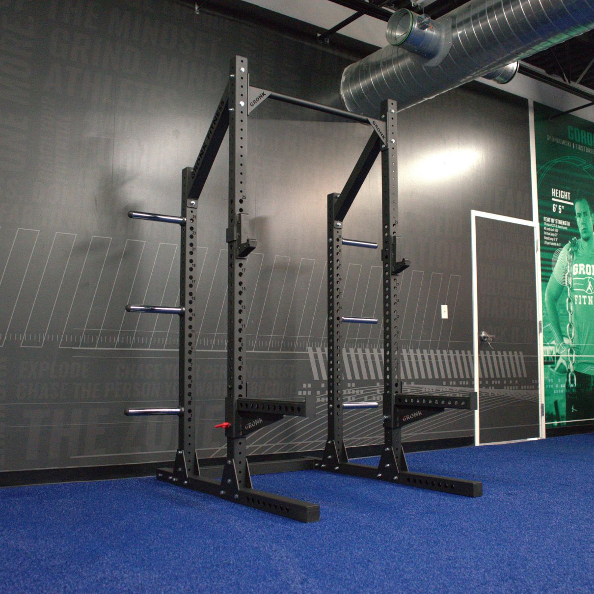 Gronk Fitness Commercial Half Rack - Heavy Duty Power Cage for Home & Gym Strength Training - Perfect for Squats, Bench Press, Pull-ups & Weightlifting Workouts