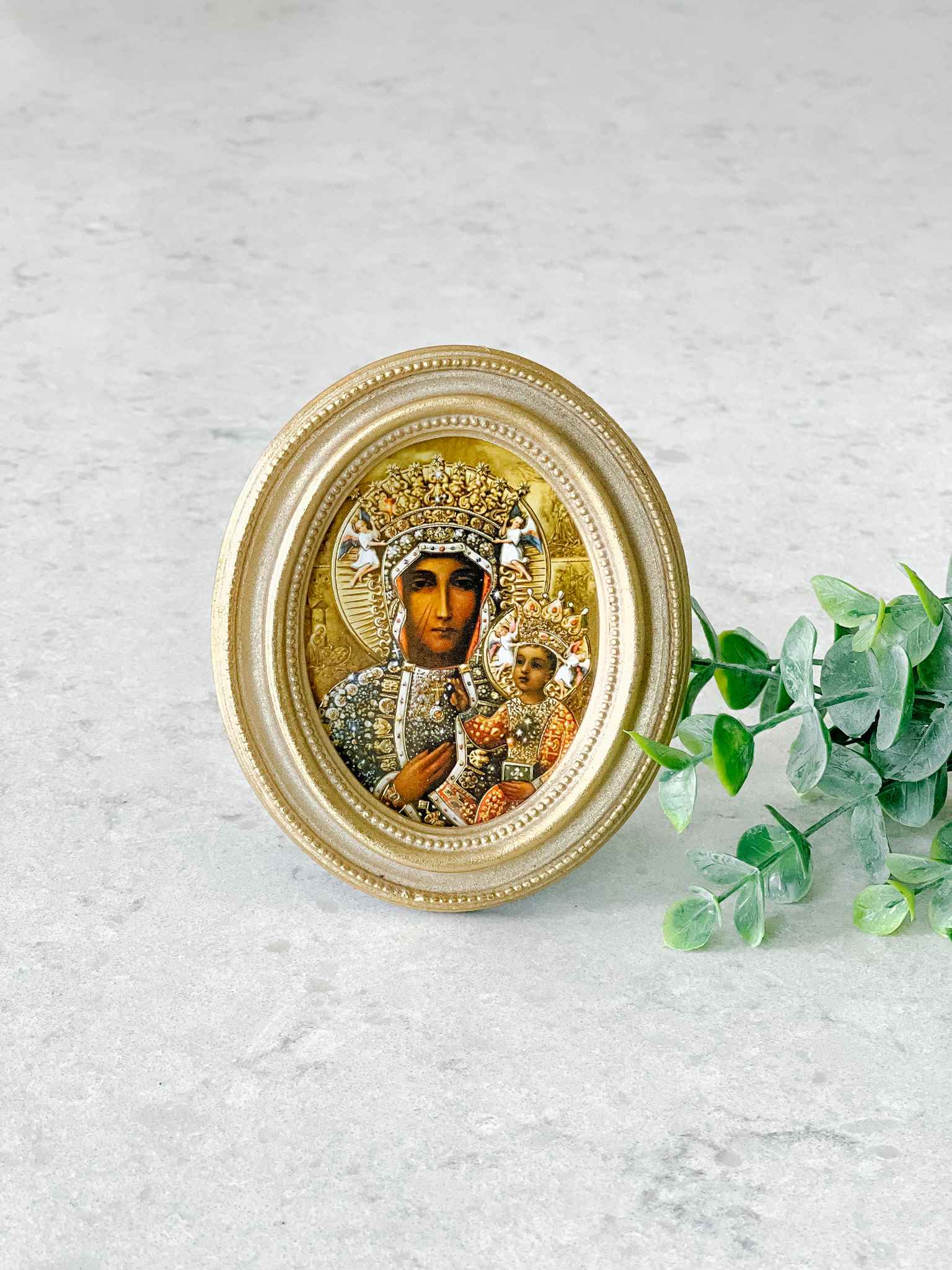 Petite Our Lady of Czestochowa Framed Religious Wall Art - Perfect for Home Decor, Prayer Spaces & Catholic Gifts