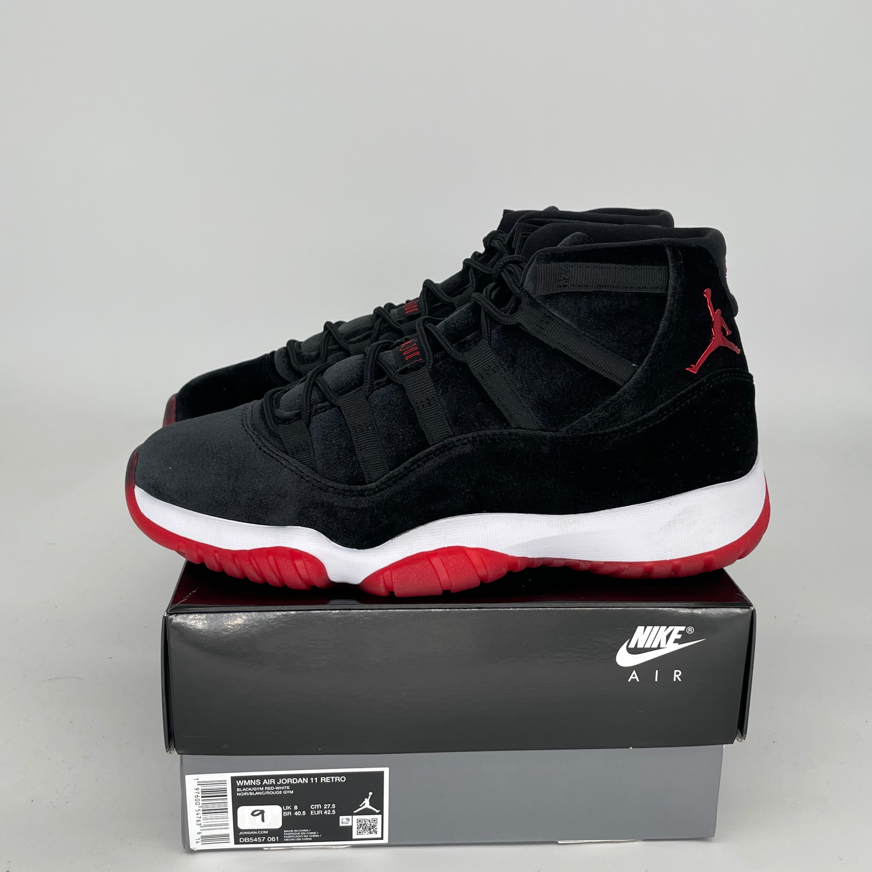 AIR JORDAN 11 Retro BRED Velvet Basketball Shoes - Women's Size 9/10.5W (DB5457-061) | Perfect for Streetwear, Sneaker Collection & Basketball Games