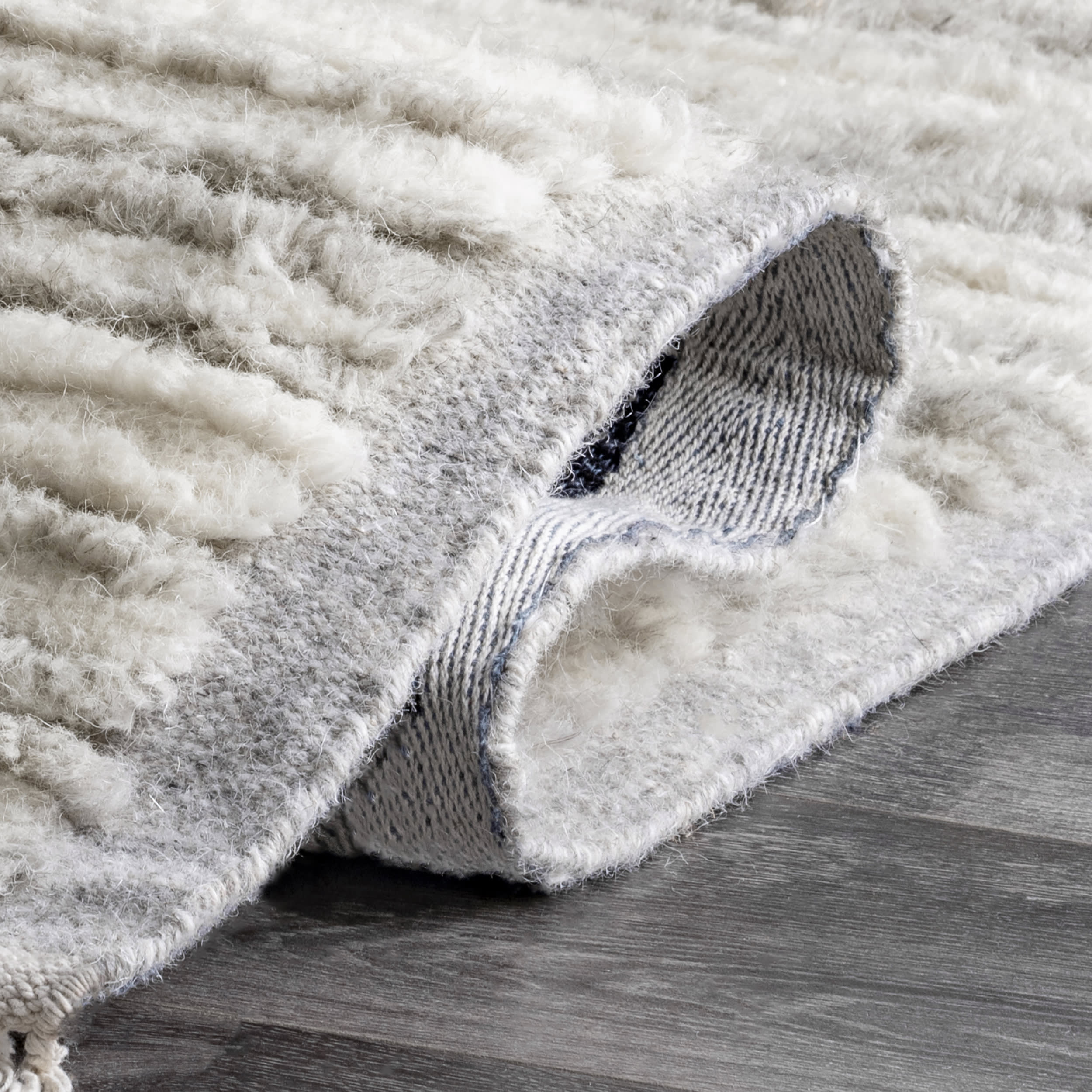 Fred Striped Shag Rug - Soft Plush Grey Area Rug for Living Room, Bedroom & Nursery | Cozy Home Decor