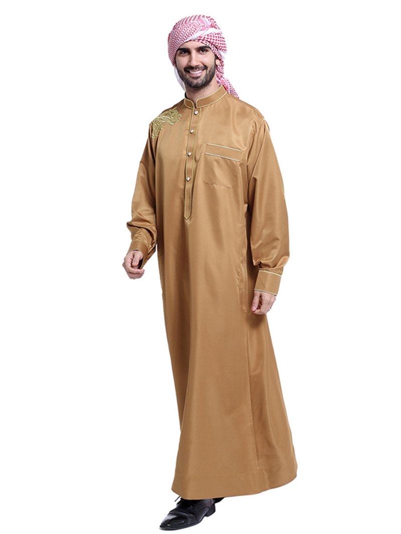 Premium Middle Eastern Arab Thobe for Men - Traditional Islamic Robe for Prayer, Eid & Special Occasions