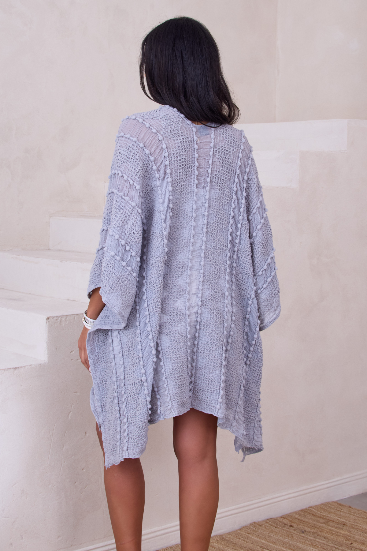 Bohemian Textured Kimono - Lightweight Floral Print Cover Up for Women | Perfect for Beach, Festival & Summer Outfits