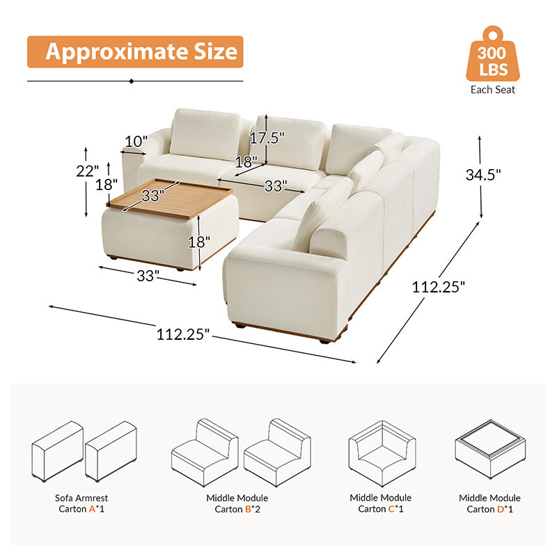 Premium Terra Cloud Sofa with Built-in Table - Modern Comfort for Living Room, Lounge & Outdoor Relaxation