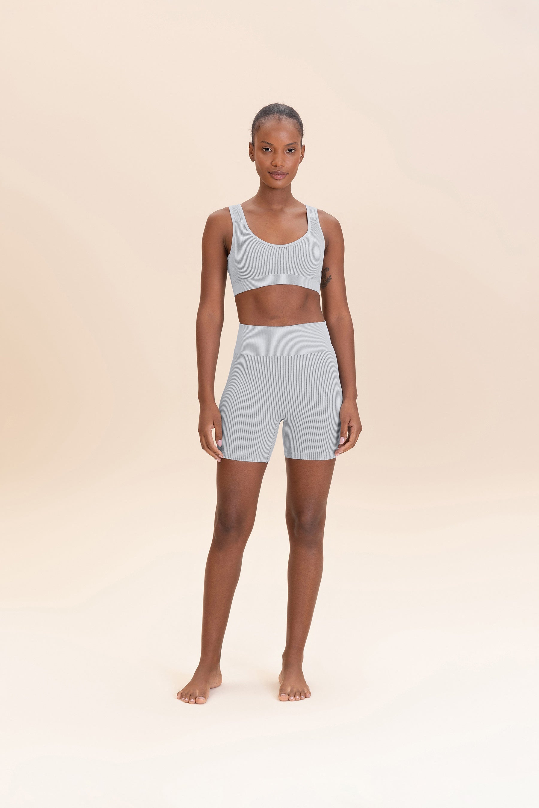 Rib Classic Seamless Shorts for Women - Comfortable Stretchy High Waist Yoga Shorts - Perfect for Workout, Running, Lounge & Sleep