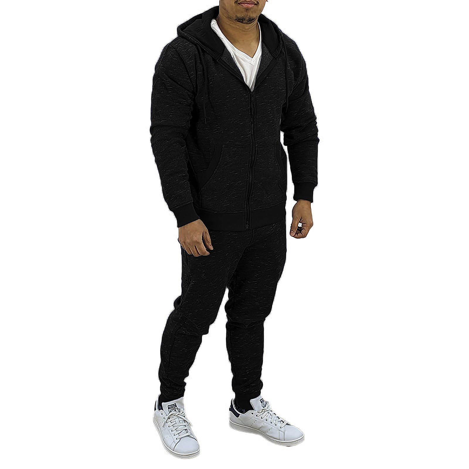 Men's 2-Piece Athletic Jogging Set - Hooded Sweatshirt & Sweatpants Tracksuit for Gym, Running & Casual Wear | Comfortable Cotton Blend Sweatsuit for Men