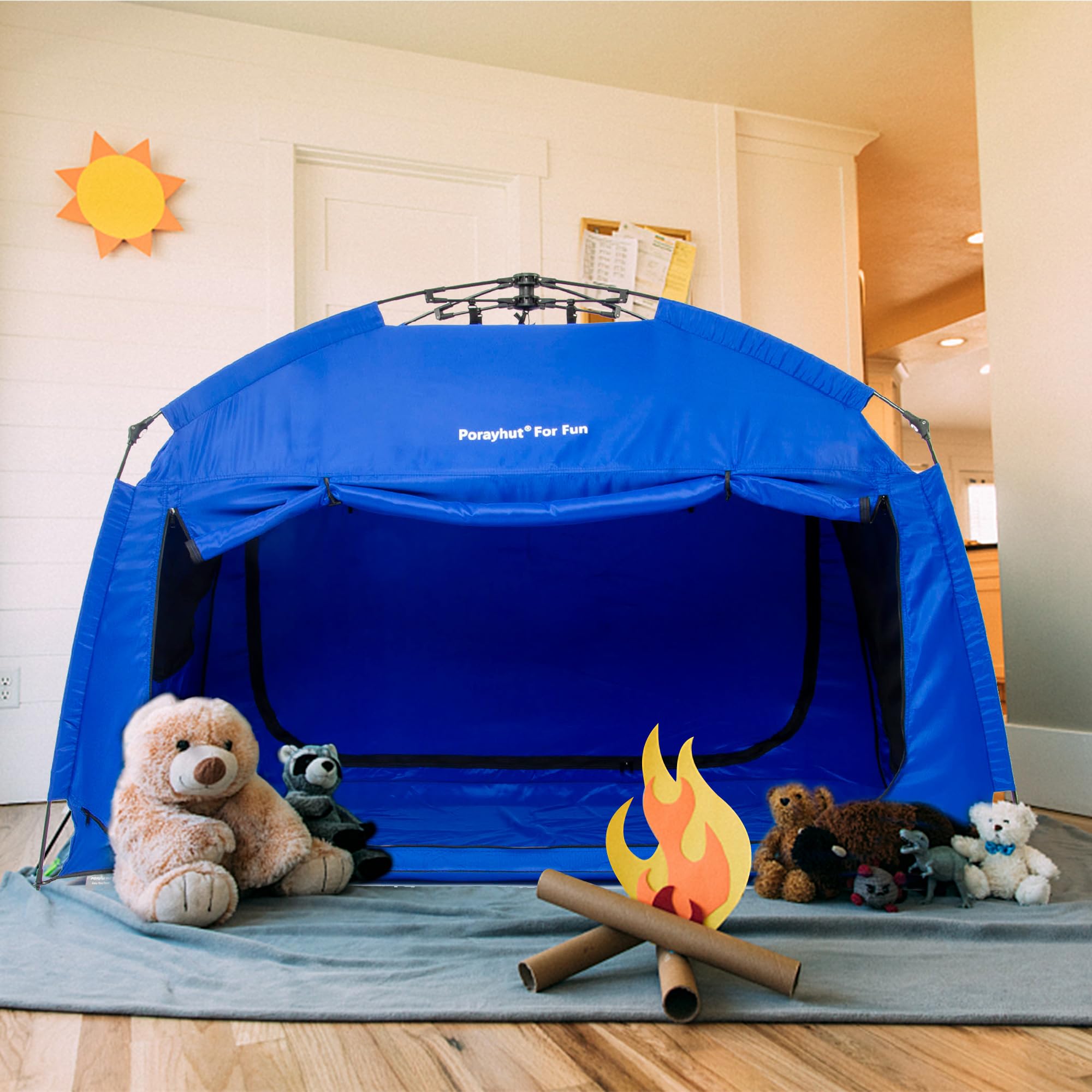 Instant Privacy Bed Tent for Sleeping - Quick Set Up Portable Bed Canopy with 3 Doors & Spacious Interior (Blue, Full Size) | Perfect for Dorm Rooms, Camping & Guest Privacy