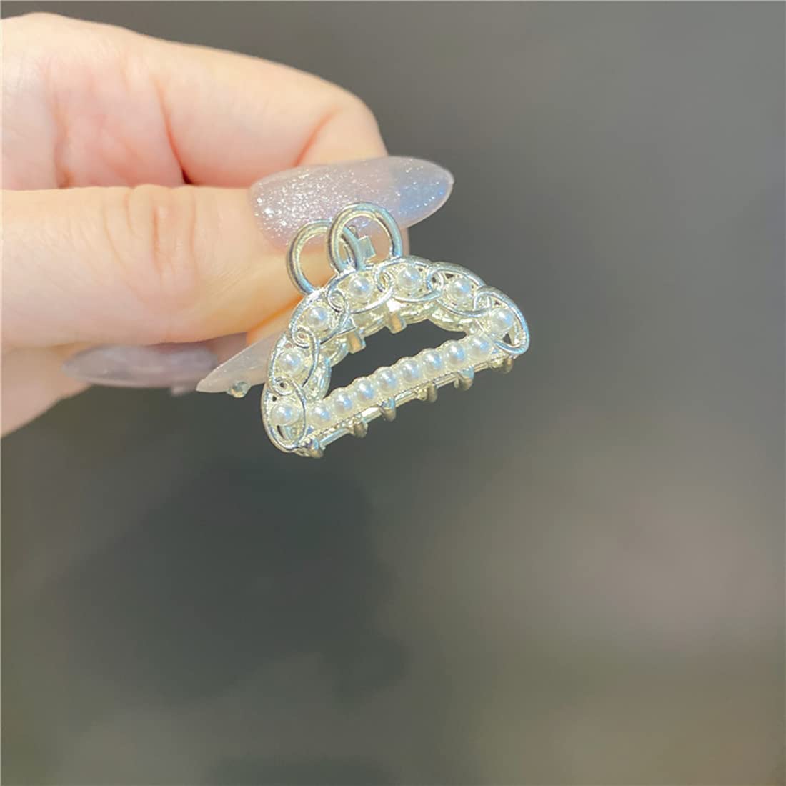 Elegant White Pearl Hair Claw Clips - Non-Slip Bow Hair Clamps for Women & Girls (3-Pack) | Perfect for Updos, Ponytails & Everyday Hairstyles