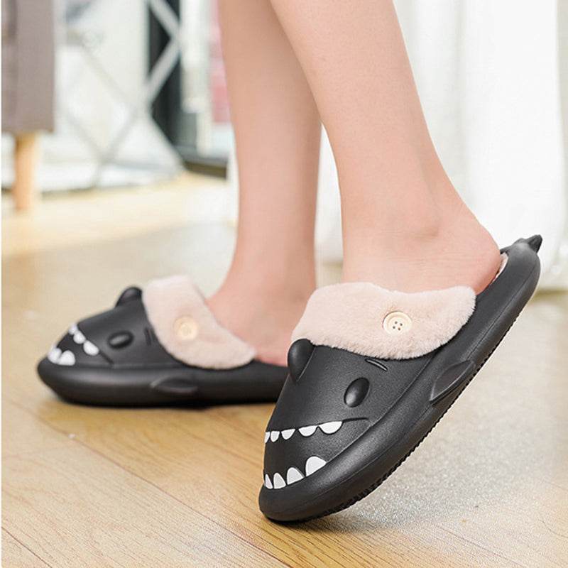 Kawaii Comfy Indoor Shark Slippers for Women & Men - Soft Plush House Shoes with Non-Slip Sole - Perfect for Home, Lounge, Dorm & Gift Giving