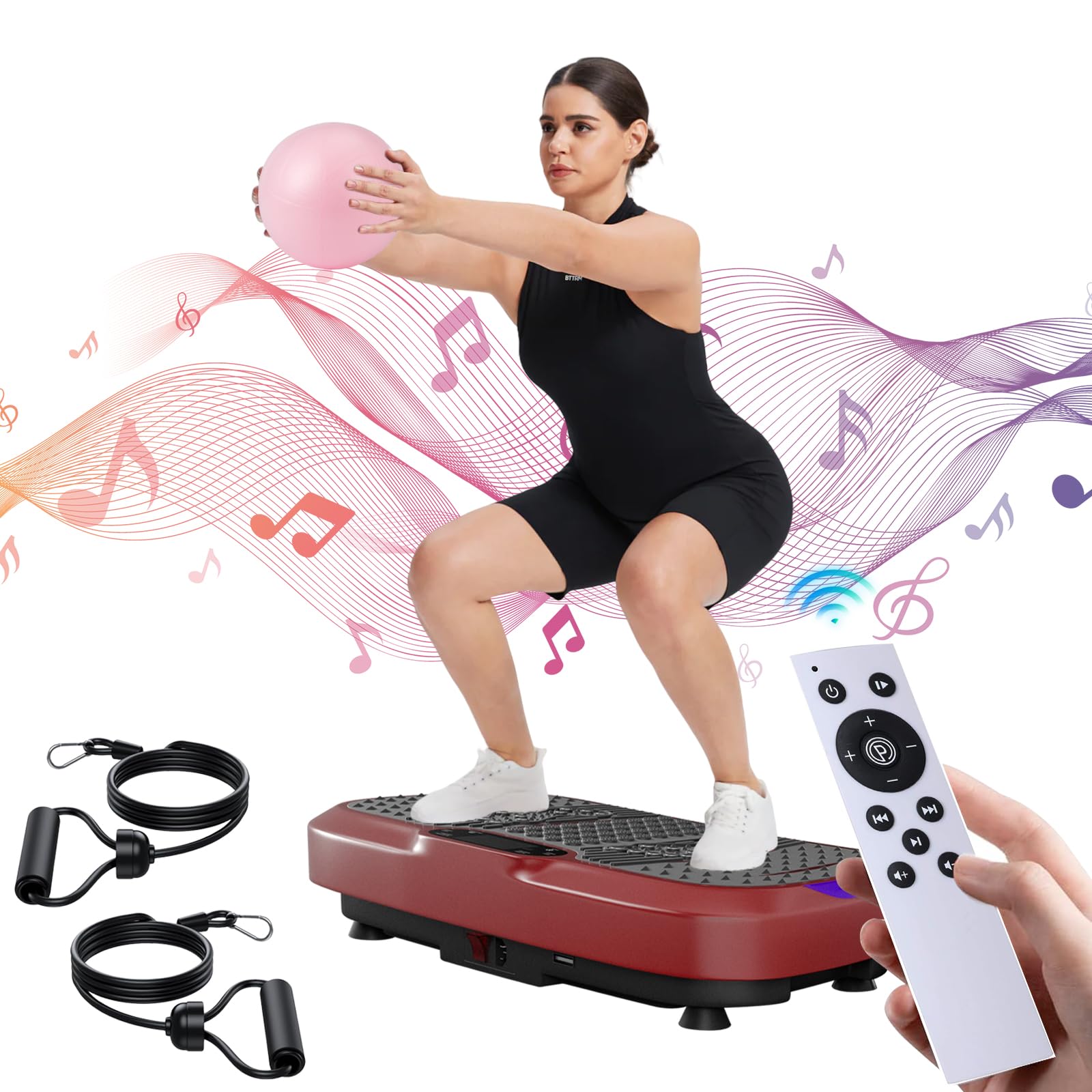 UCIN Vibration Plate Exercise Machine for Weight Loss & Lymphatic Drainage - 330 Lbs Capacity Home Fitness Platform with Resistance Bands & Pilates Ball - Perfect for Home Workouts, Muscle Recovery & Cellulite Reduction