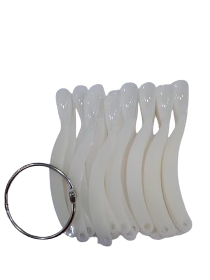 Professional Nail Art Polish Display Practice Stick with Metal Split Ring Holder - Nail Tips Display Swatches & Color Board Card Plates for Salon, DIY Manicure, Nail Technician Training - Perfect for Nail Art Practice, Color Matching & Salon Display