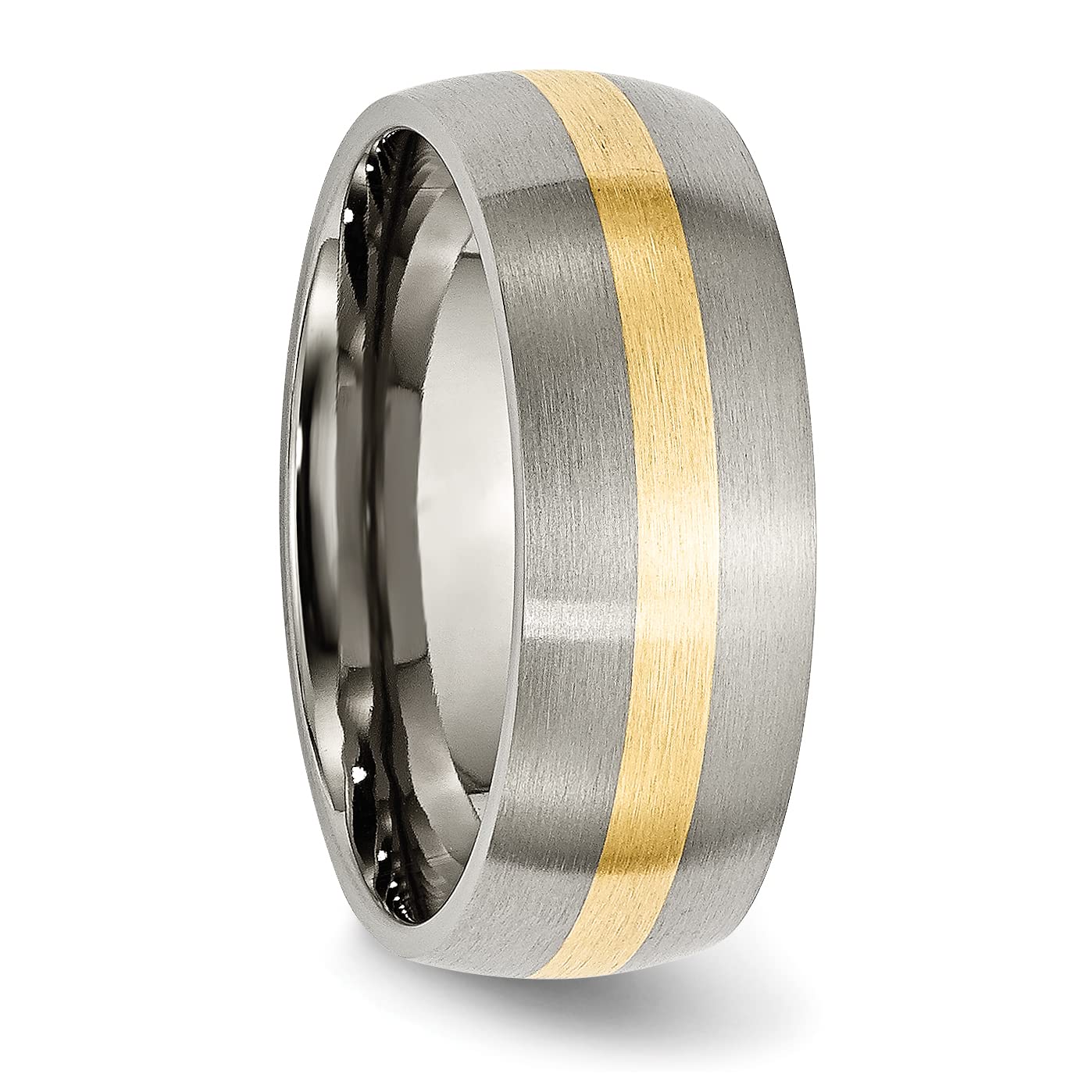 IceCarats Titanium 14K Gold 8mm Wedding Band Ring for Men & Women - Durable Comfort Fit Wedding Ring for Couples, Anniversary, Engagement, and Everyday Wear